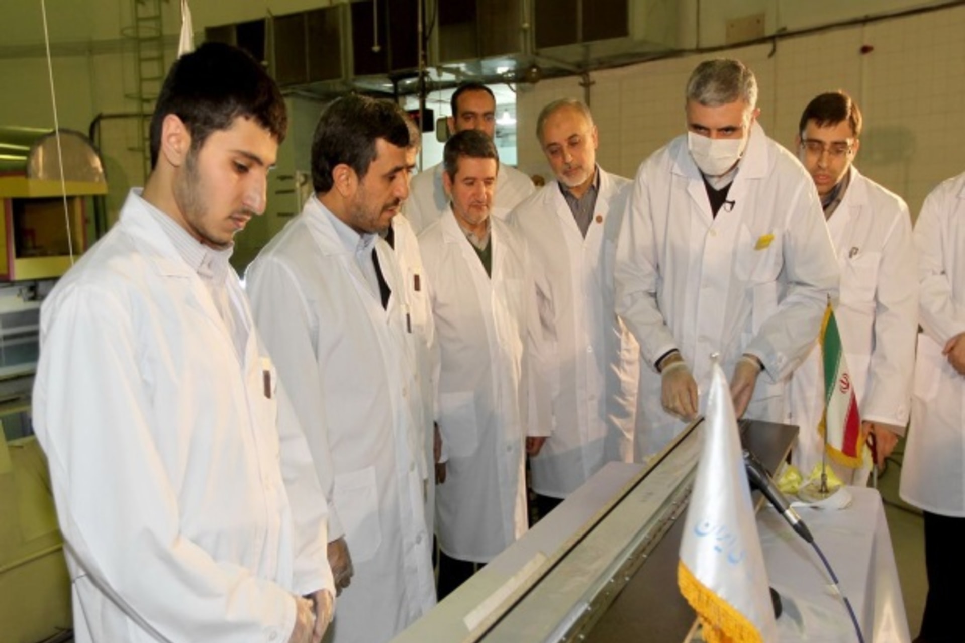 <p>Iranian president Mahmoud Ahmadinejad attends an unveiling ceremony of new nuclear projects in Tehran on February 15, 2012 (Handout/Courtesy Reuters).</p>
