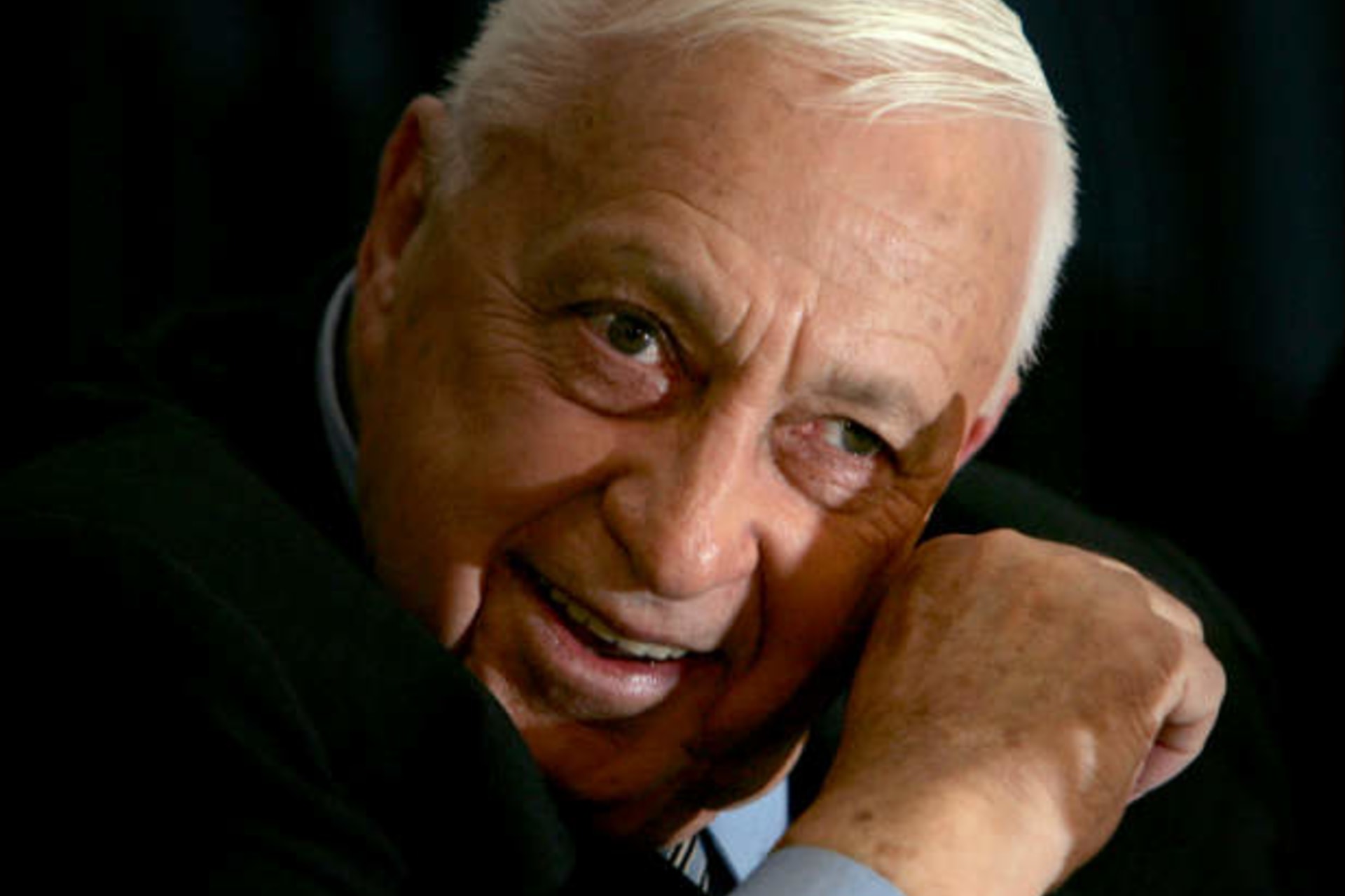 Israeli prime minister Ariel Sharon speaks to the media during a news conference in Tel Aviv December 1, 2005 (Magen/Courtesy Reuters).