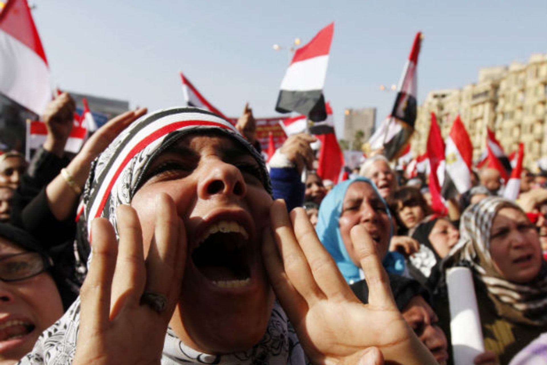 Demonstrators take part in a protest marking the first anniversary of Egypt's uprising at Tahrir square in Cairo on January 25, 2012 (Mohamed Abd El-Ghany/Courtesy Reuters).