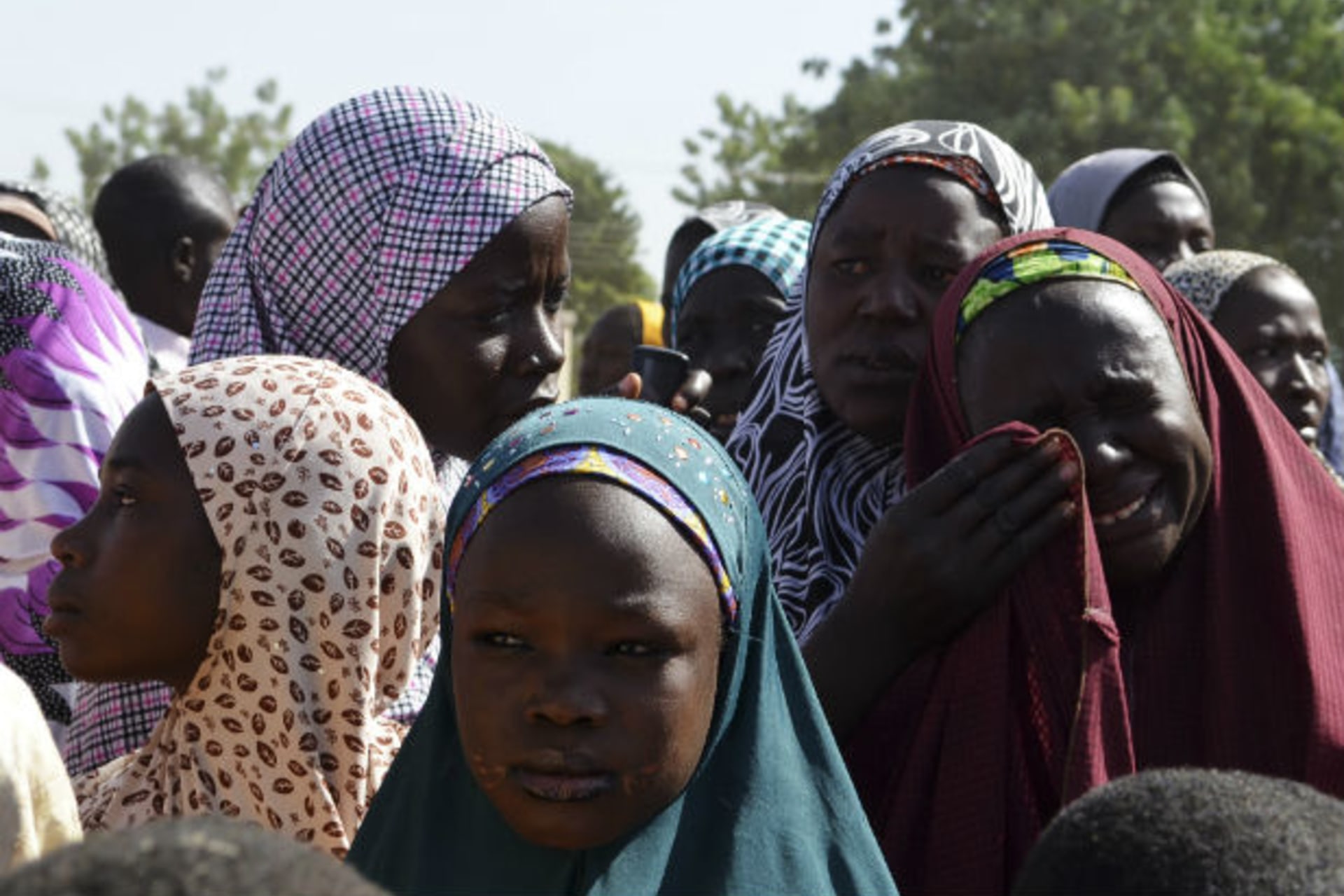 A woman from Gwoza, Borno State, displaced by the violence and unrest caused by the insurgency, weeps at a refugee camp in Mararaba Madagali, Adamawa State, February 18, 2014. (Stringer/Courtesy Reuters)