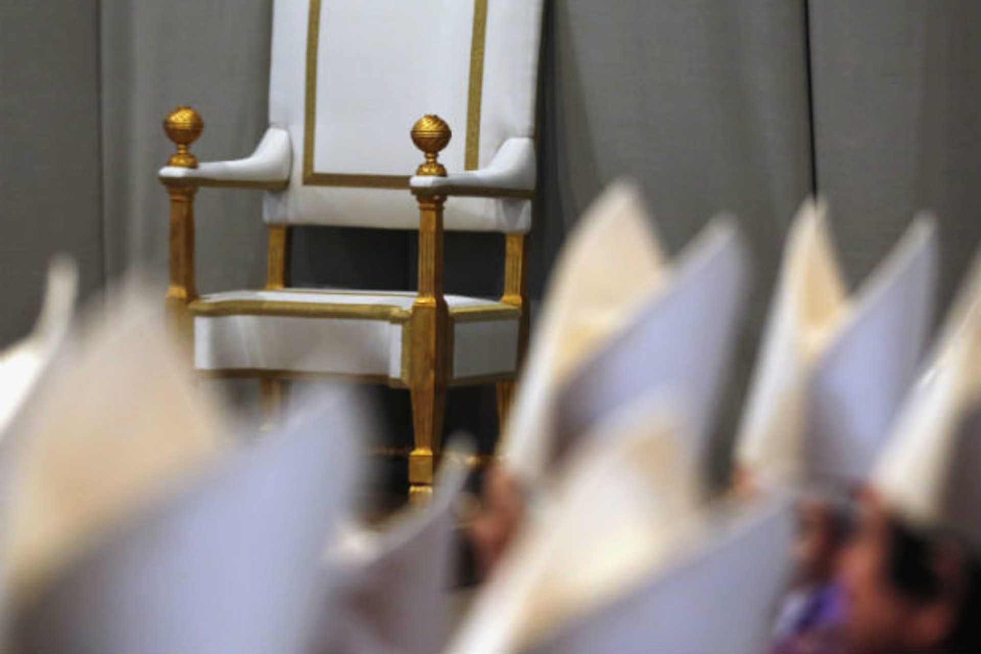 An empty papal throne is pictured before the Ash Wednesday mass at the St. Peter's Basilica in the Vatican February 13, 2013.