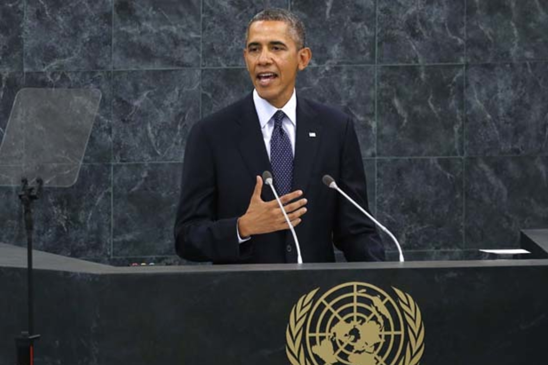 U.S. President Barack Obama addresses the 68th United Nations General Assembly at UN headquarters in New York