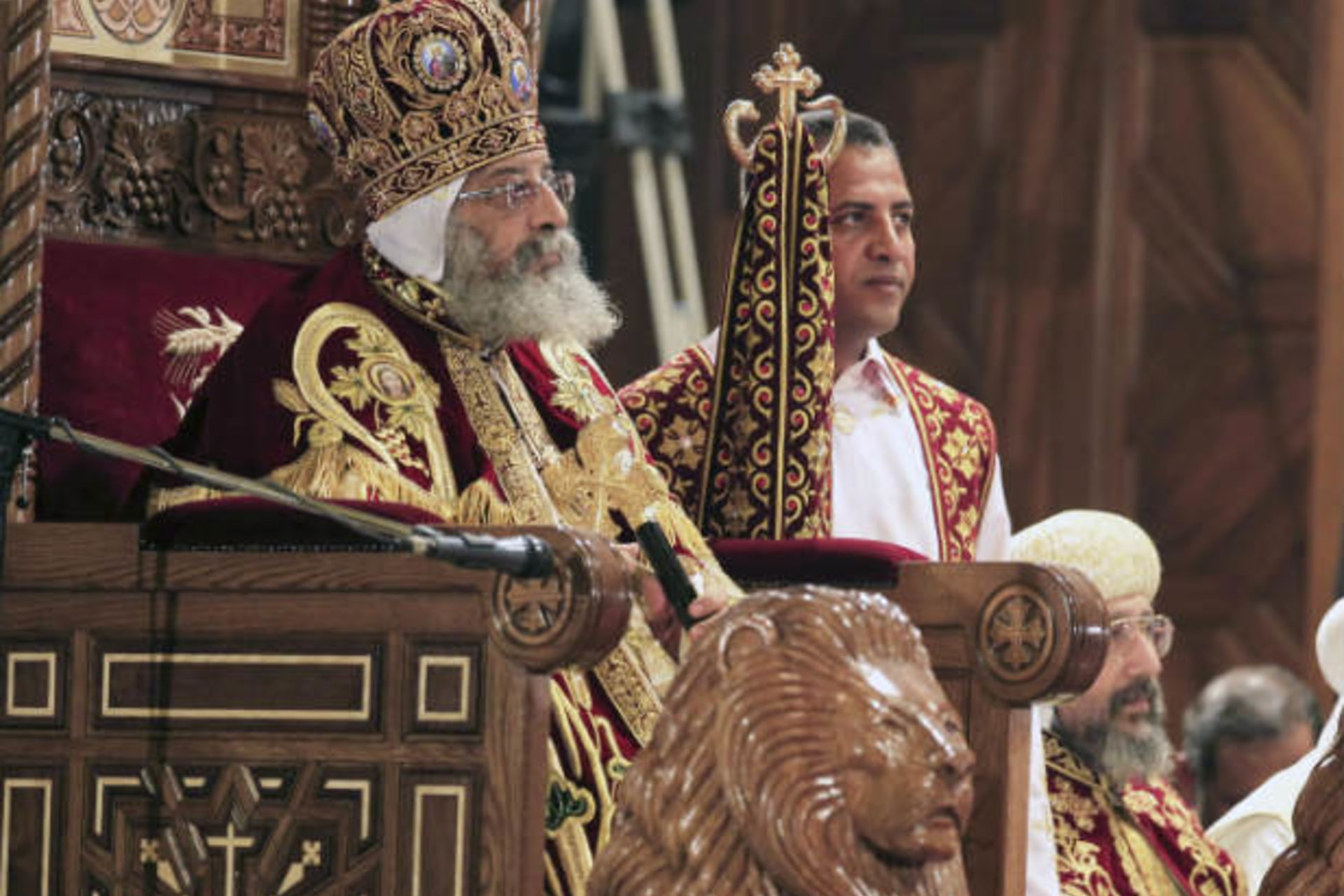 Pope Tawadros II, the 118th Pope of the Coptic Orthodox Church of Alexandria and Patriarch of the See of St. Mark Cathedral (El Ghany/Courtesy Reuters).