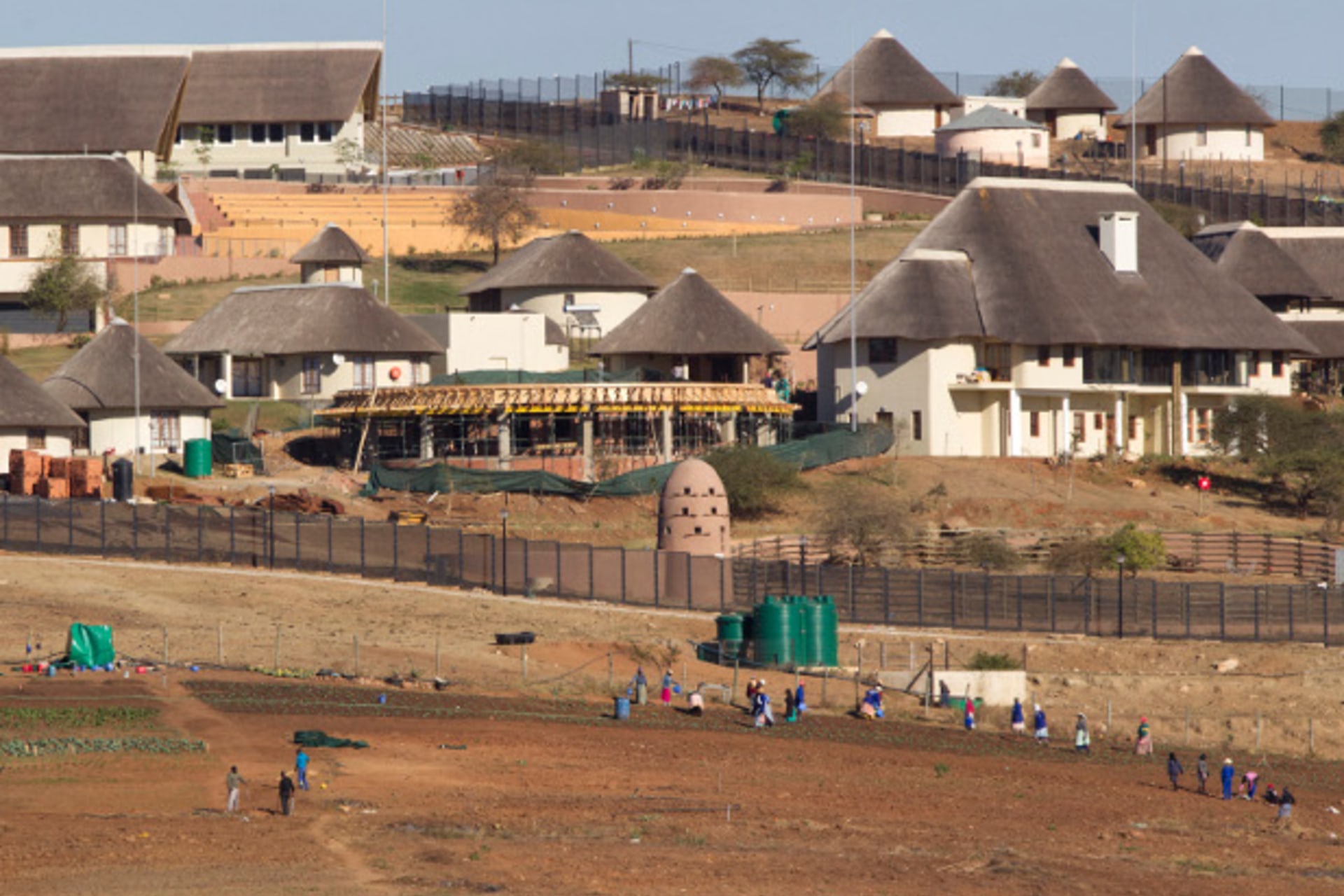 A general view of the Nkandla home (behind the huts) of South Africa's President Jacob Zuma in Nkandla August 2, 2012.