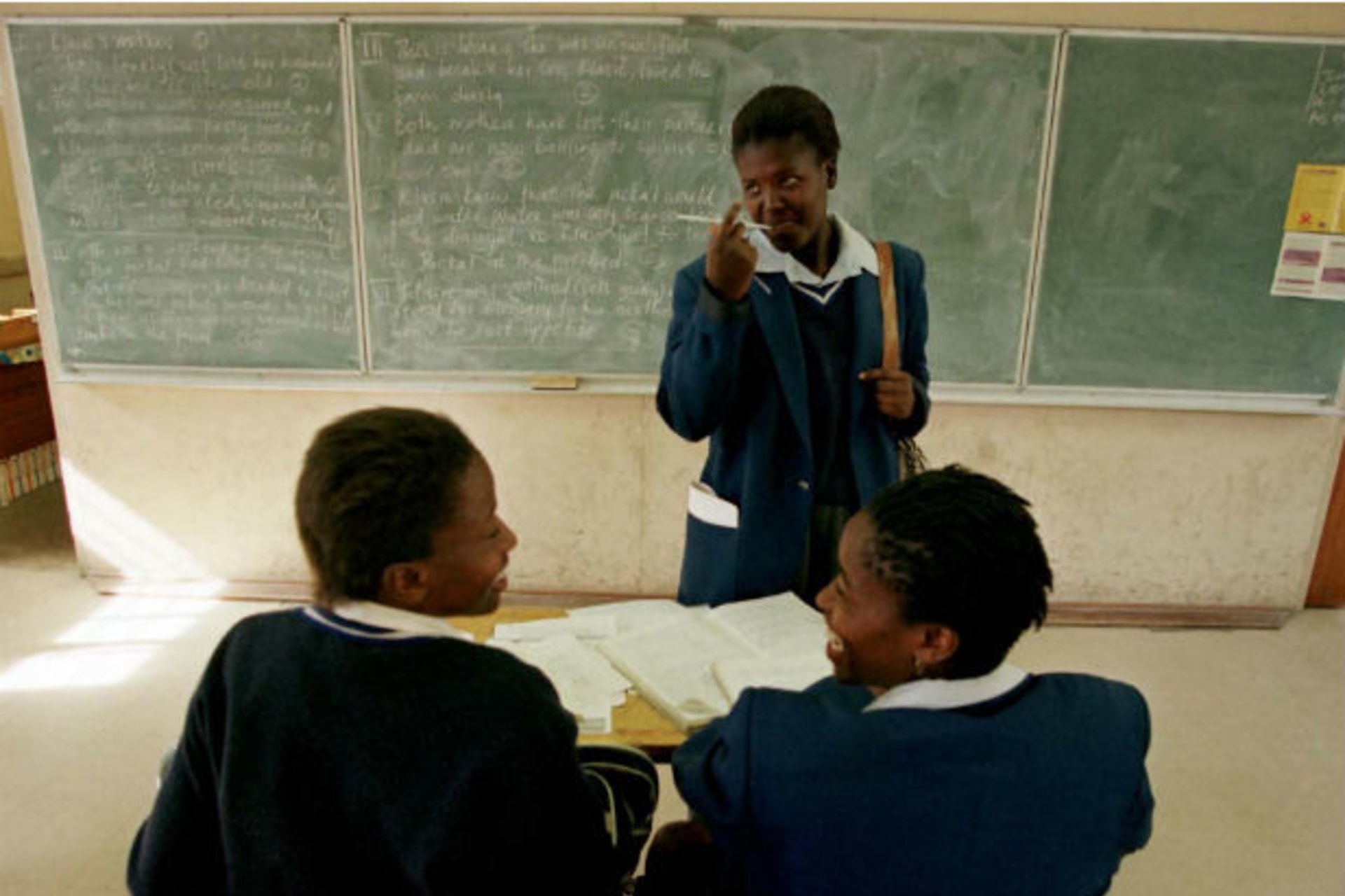 Johannesburg students enjoy a break in their classroom June 4