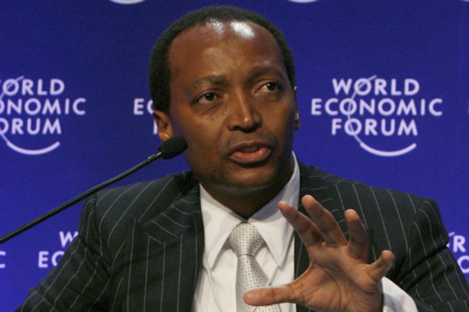 Patrice Motsepe, Executive Chairman, African Rainbow Minerals, South Africa, attends a session at the World Economic Forum (WEF) in Davos January 30, 2009.
