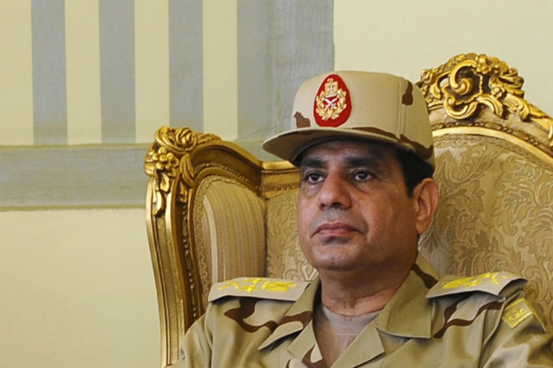 Egypt's defense minister Abdel Fattah al-Sisi is seen during a news conference in Cairo (Courtesy Reuters).