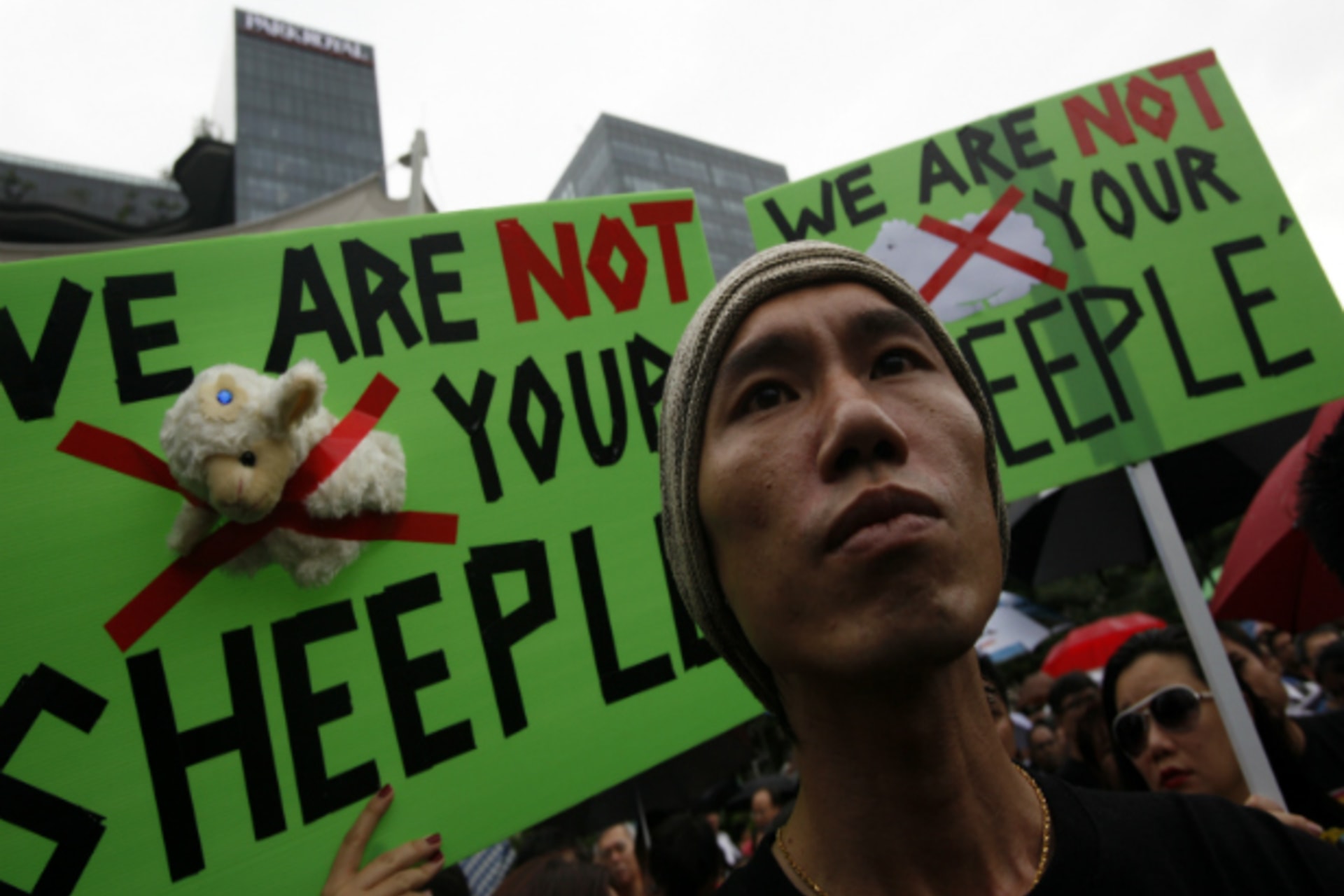 <p>People attend a demonstration against the government’s proposed plan for increased immigration at Speakers’ Corner in Singapore February 16, 2013.</p>