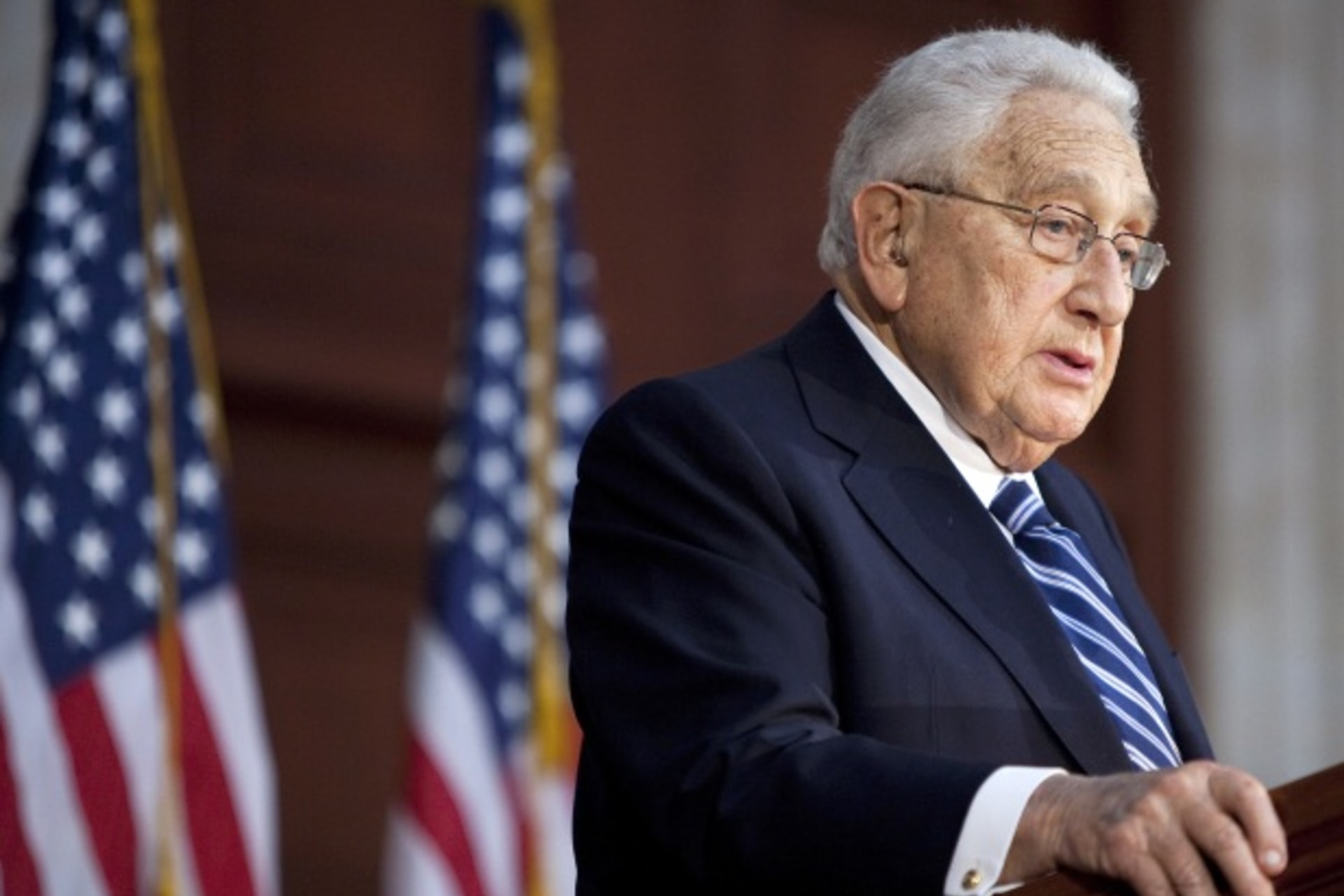<p>Former U.S. secretary of state Henry Kissinger speaks during a ceremony on March 5, 2011 (Joshua Roberts/Courtesy Reuters).</p>
