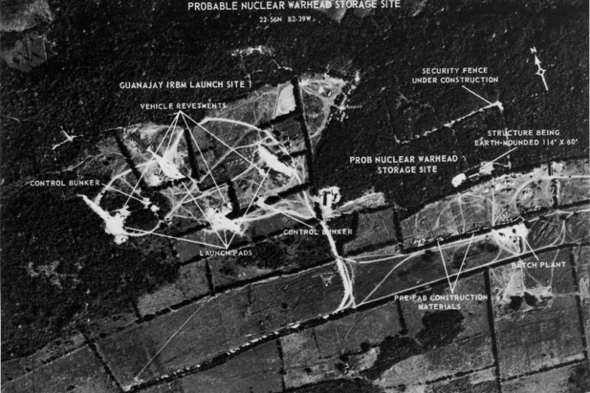 <p>A U-2 photograph of Soviet IRBMs in Cuba, October 17, 1962. (Dino A. Brugioni Collection, The National Security Archive, Washington, DC)</p>
