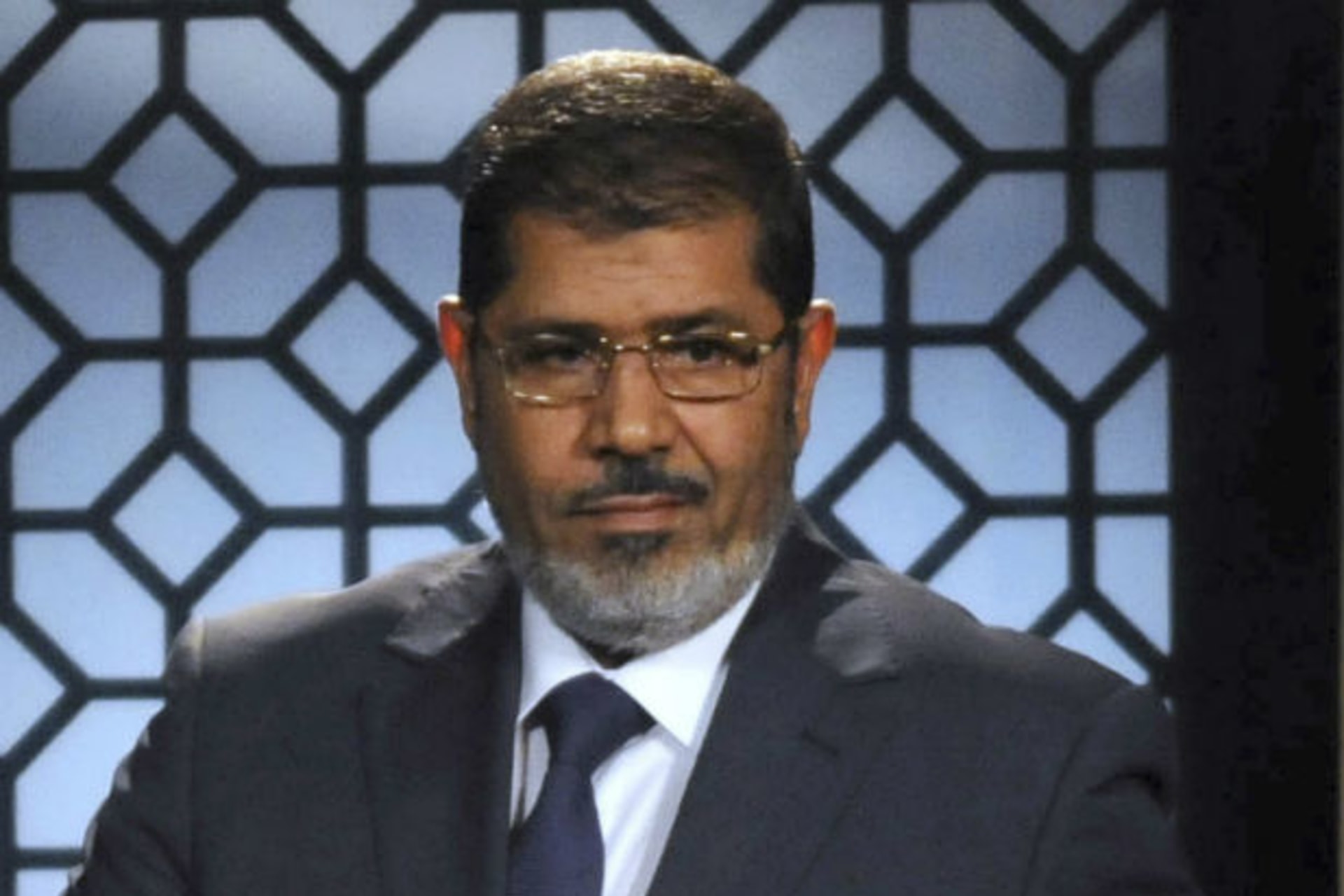 Muslim Brotherhood's president-elect Mohamed Morsi speaks during his first televised address to the nation at the Egyptian Television headquarters in Cairo on June 24, 2012 (Courtesy Reuters).