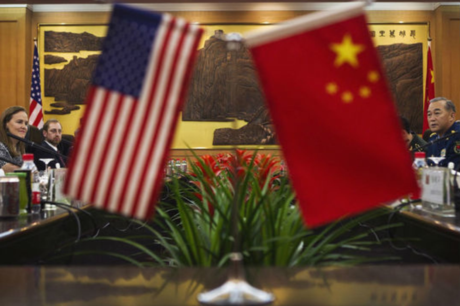 <p>U.S. Under Secretary of Defense for Policy, Flournoy, chats with China’sDeputy Chief of General Staff of the PLA, Ma, during a bilateral meeting in Beijing on December 7, 2011. (Andy Wong/Courtesy Reuters)</p>
