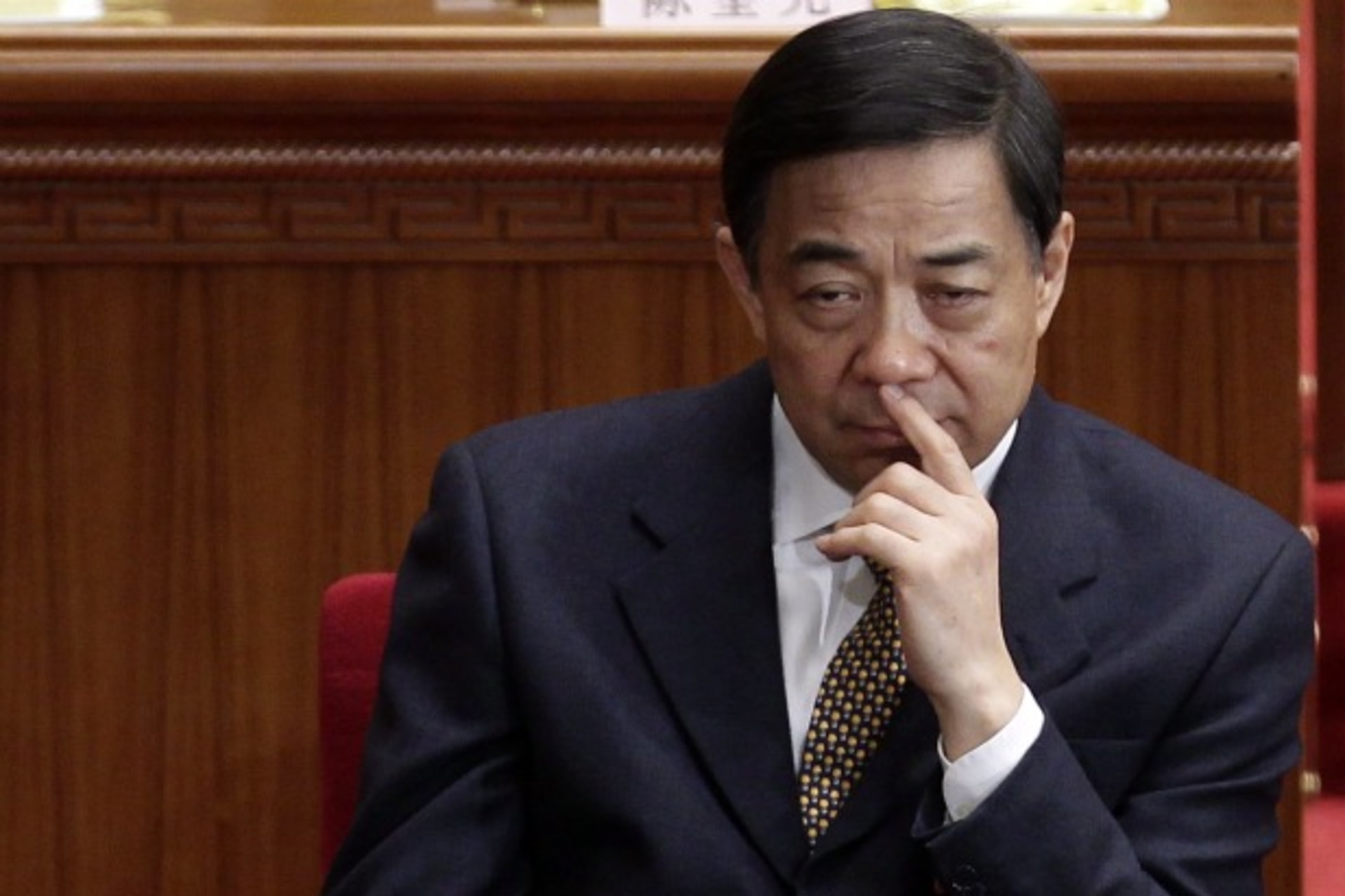 <p>Chongqing Party Secretary Bo Xilai at the opening ceremony of the National People’s Congress at the Great Hall of the People in Beijing on March 5, 2012.</p>
