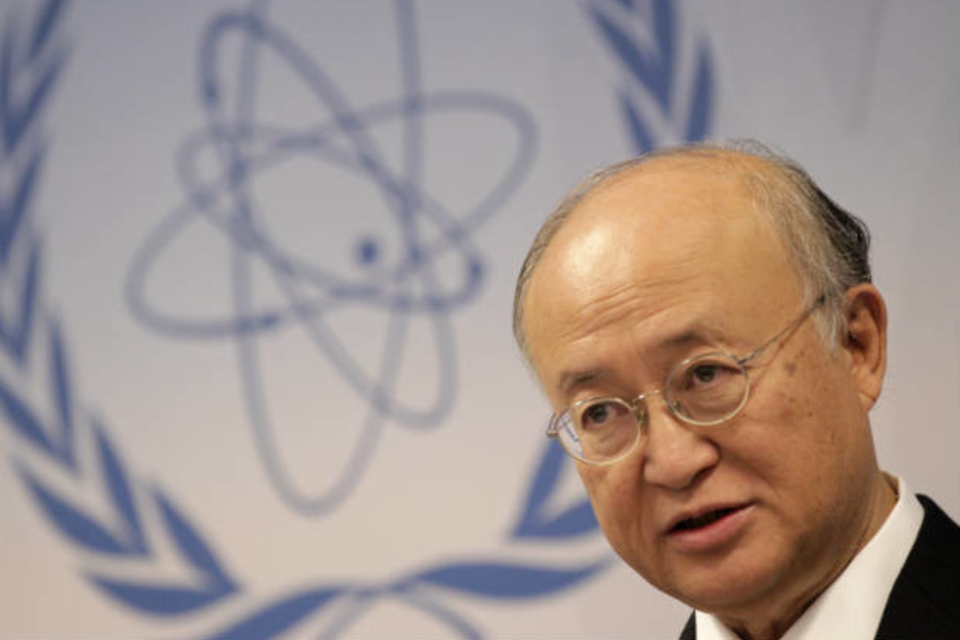 <p>IAEA Director General Yukiya Amano at a conference.</p>
