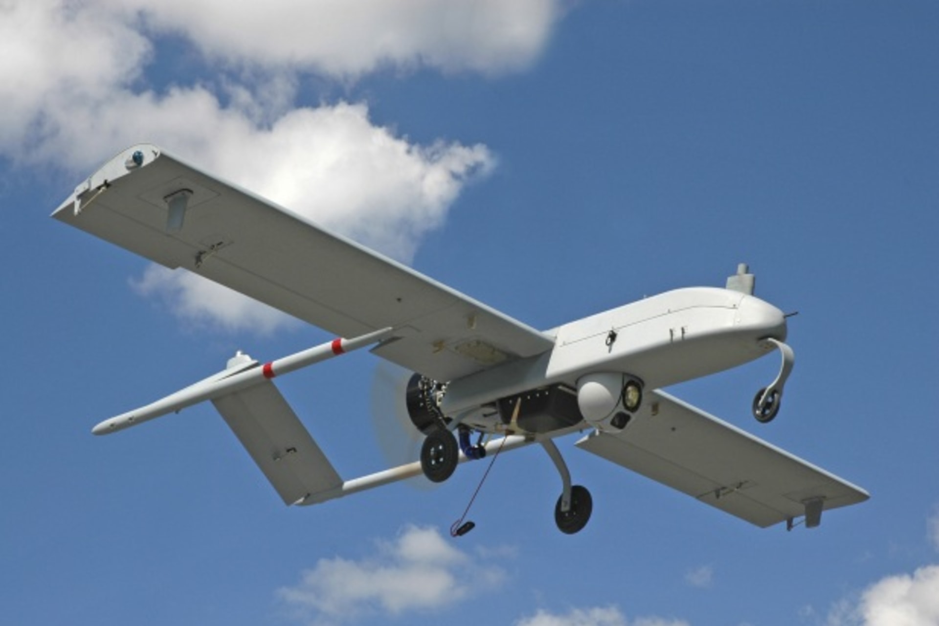 <p>An unarmed U.S. “Shadow” drone is pictured in flight (Courtesy Reuters).</p>
