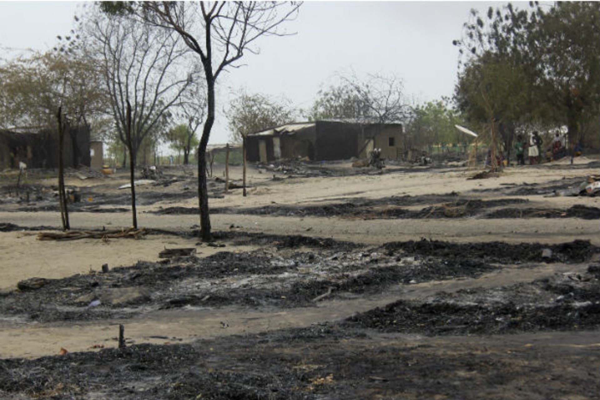 Burnt houses and ashes are pictured in the aftermath of what Nigerian authorities said was heavy fighting between security forces and Islamist militants in Baga, a fishing town on the shores of Lake Chad, adjacent to the Chadian border, April 2