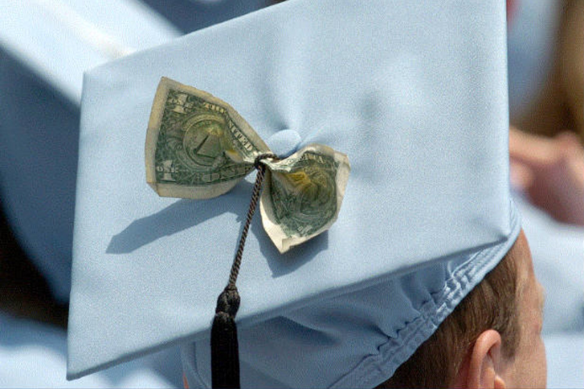 <p>A graduate at Columbia University’s commencement ceremony in 2005. (Chip East/courtesy Reuters)</p>
