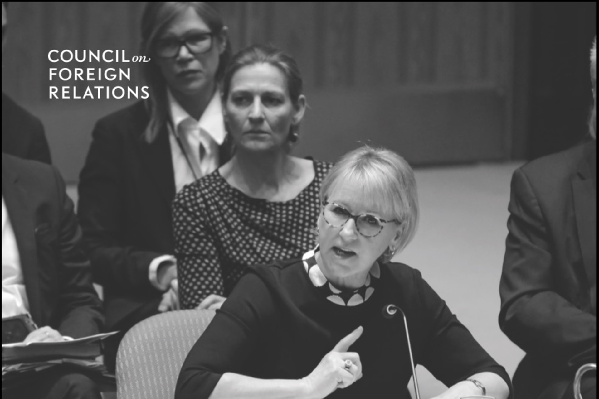 <p>Sweden’s Foreign Minister Margot Wallström addresses the UN Security Council Open Debate on Women, Peace, and Security, in New York, on October 27, 2017.</p>

