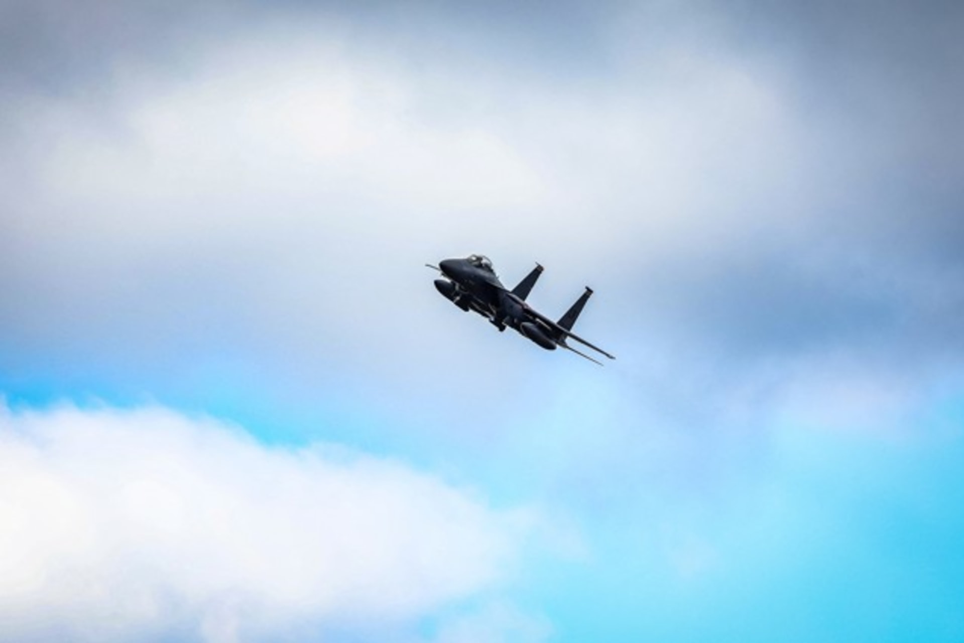 <p>A U.S. Air Force F-15 Strike Eagle during the multinational live firing exercise “Dynamic Front 23” at Grafenwoehr training site in Grafenwoehr, Germany on March 28, 2023.</p>
