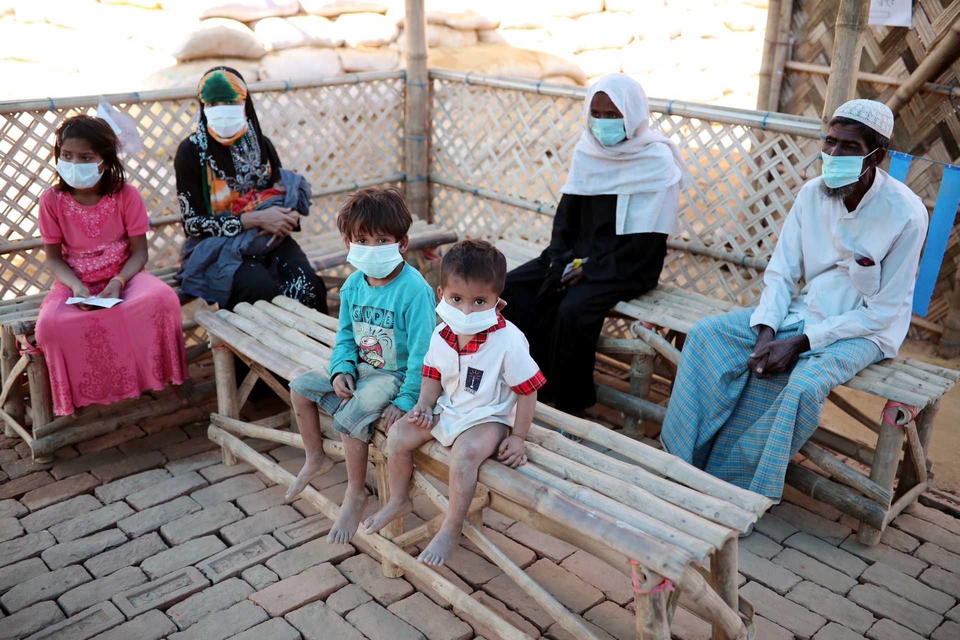 <p>Rohingya refugees wait for medical checkups in Cox’s Bazar, Bangladesh, on January 21, 2018. </p>