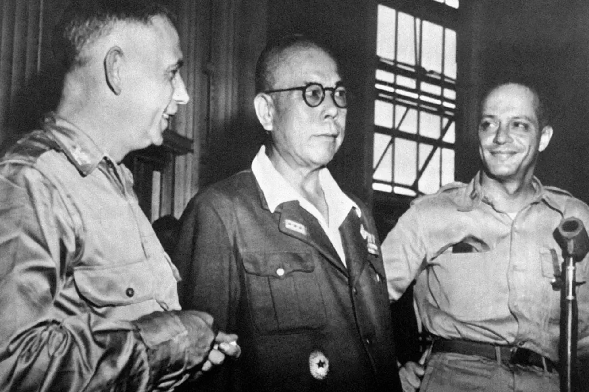 Japanese General Yamashita Tomoyuki pleads not guilty in a U.S. tribunal in the Philippines in 1946.