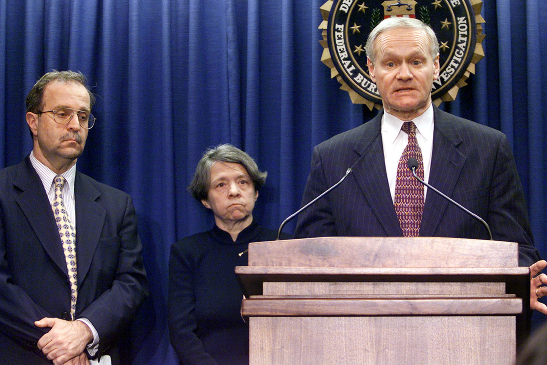 New York City Police Commissioner Howard Safir talks to reporters about the arrest of a man who had ties to Ahmed Ressam, an Algerian accused of trying to smuggle bomb-making materials from Canada into the United States. Reuters