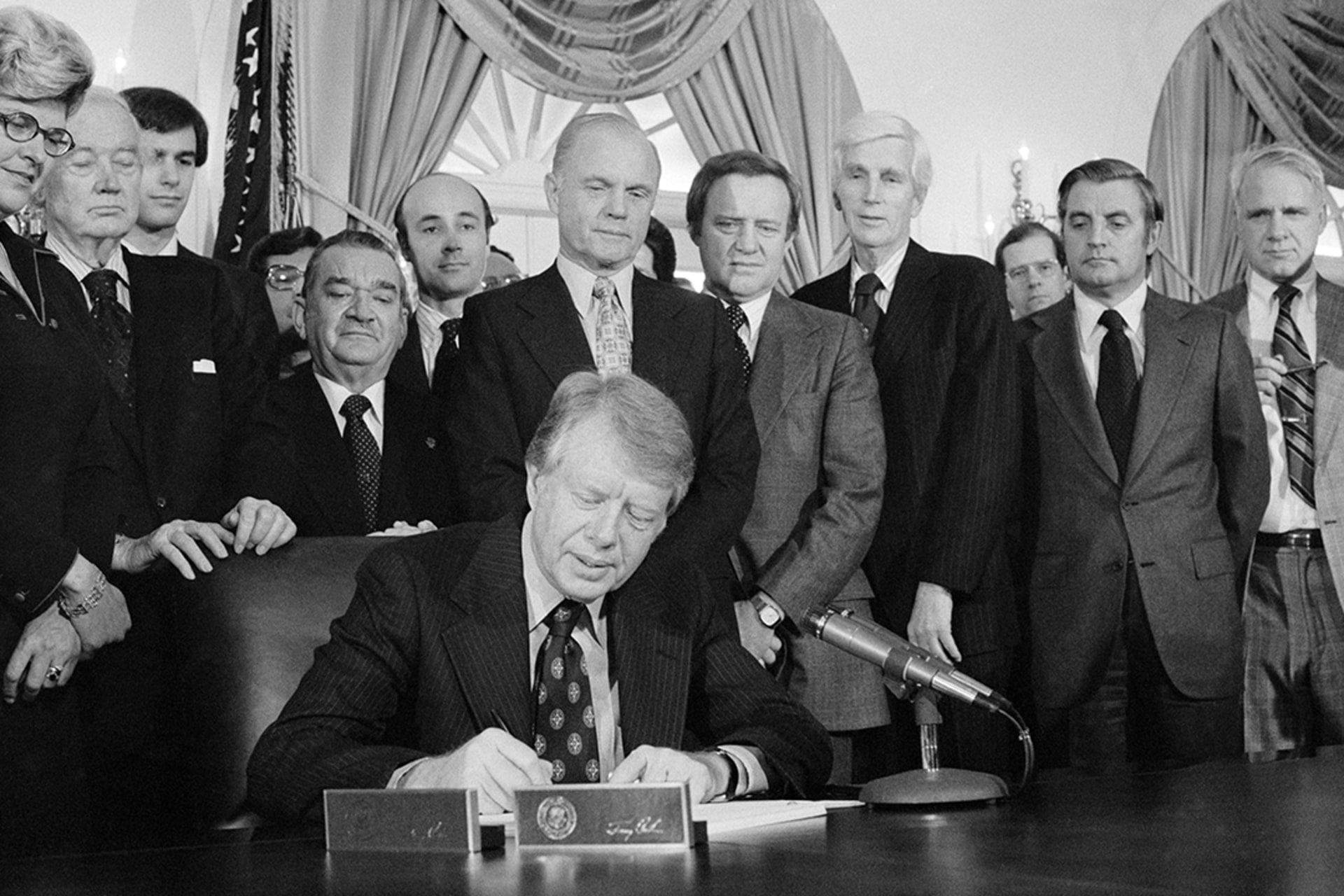 President Jimmy Carter signs the Nuclear-Non proliferation Act. AP Photo