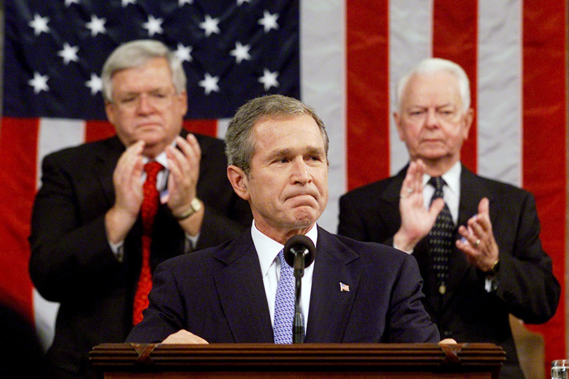 In his address to Congress, Bush defines the U.S. response to the 9/11 attacks. Win McNamee/Reuters