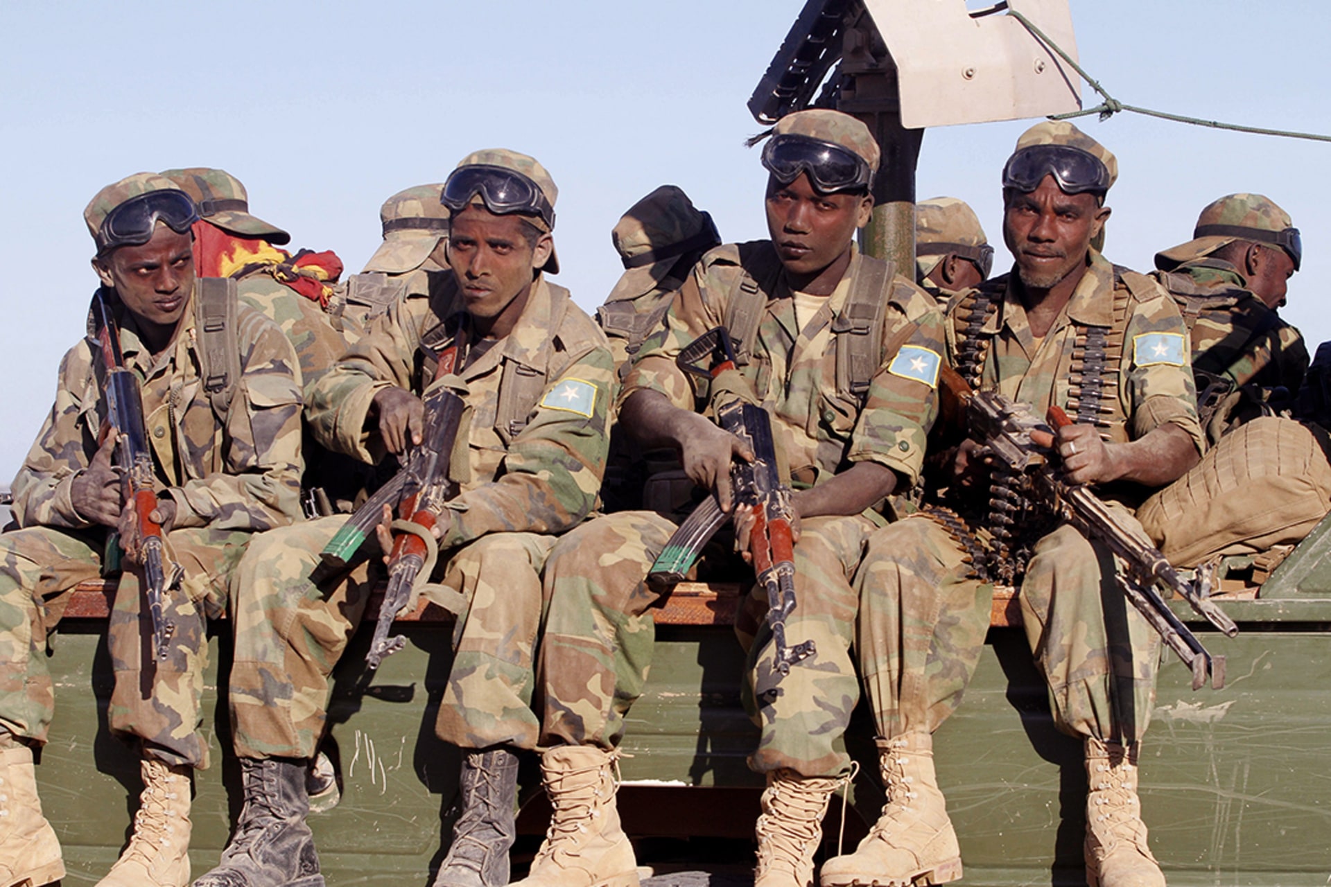 Somali forces make their way to Barawe during the second phase of Operation Indian Ocean. Feisal Omar/Reuters
