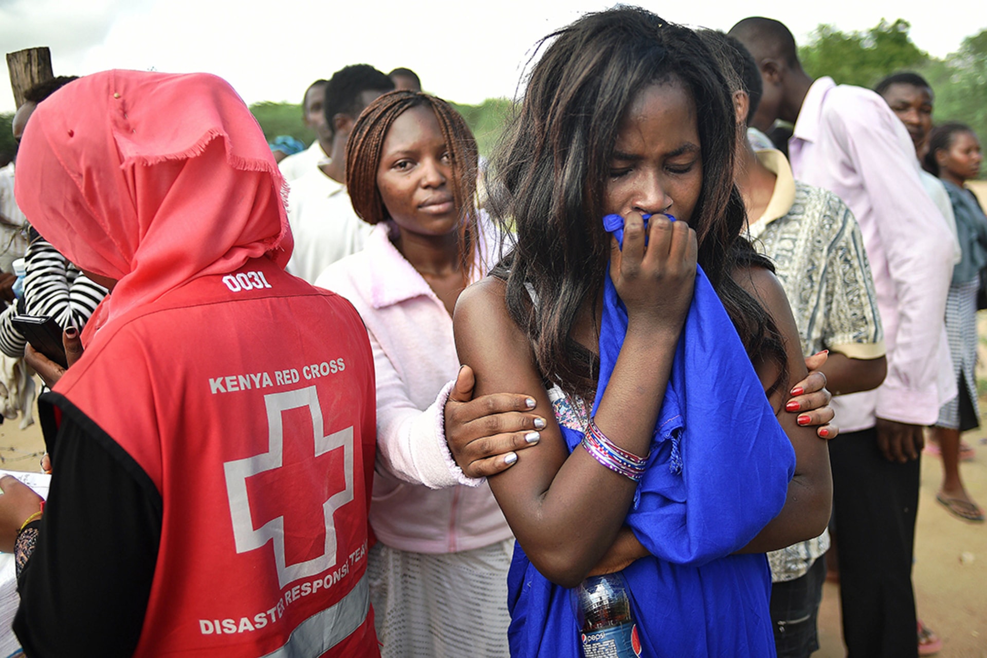 Students are evacuated from Garissa University College. Carl de Souza/AFP/Getty Images
