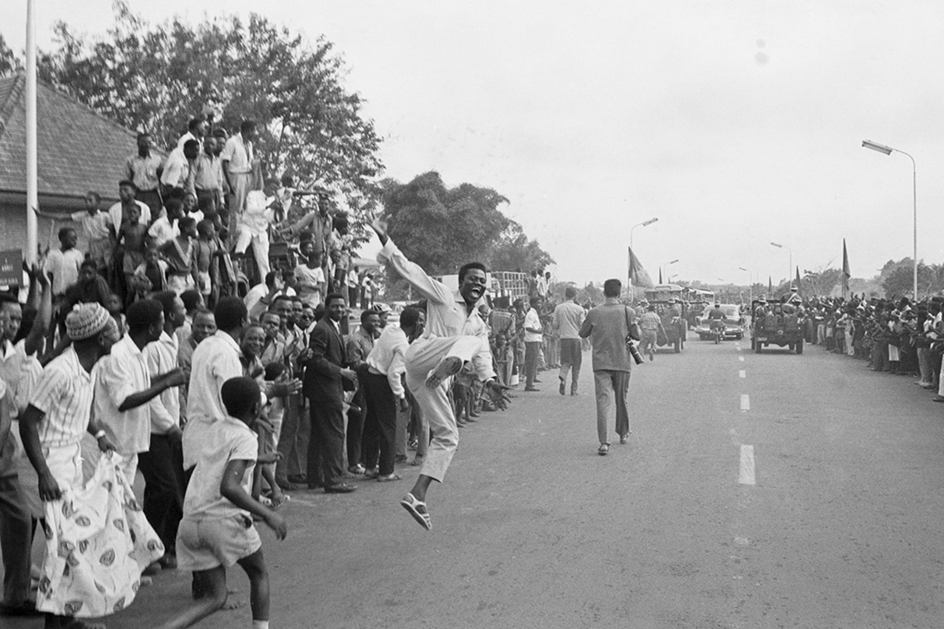 Congolese take to the streets on June 30, 1960, to celebrate the country’s independence from Belgium. Patrice Habans/Paris Match/Getty Images