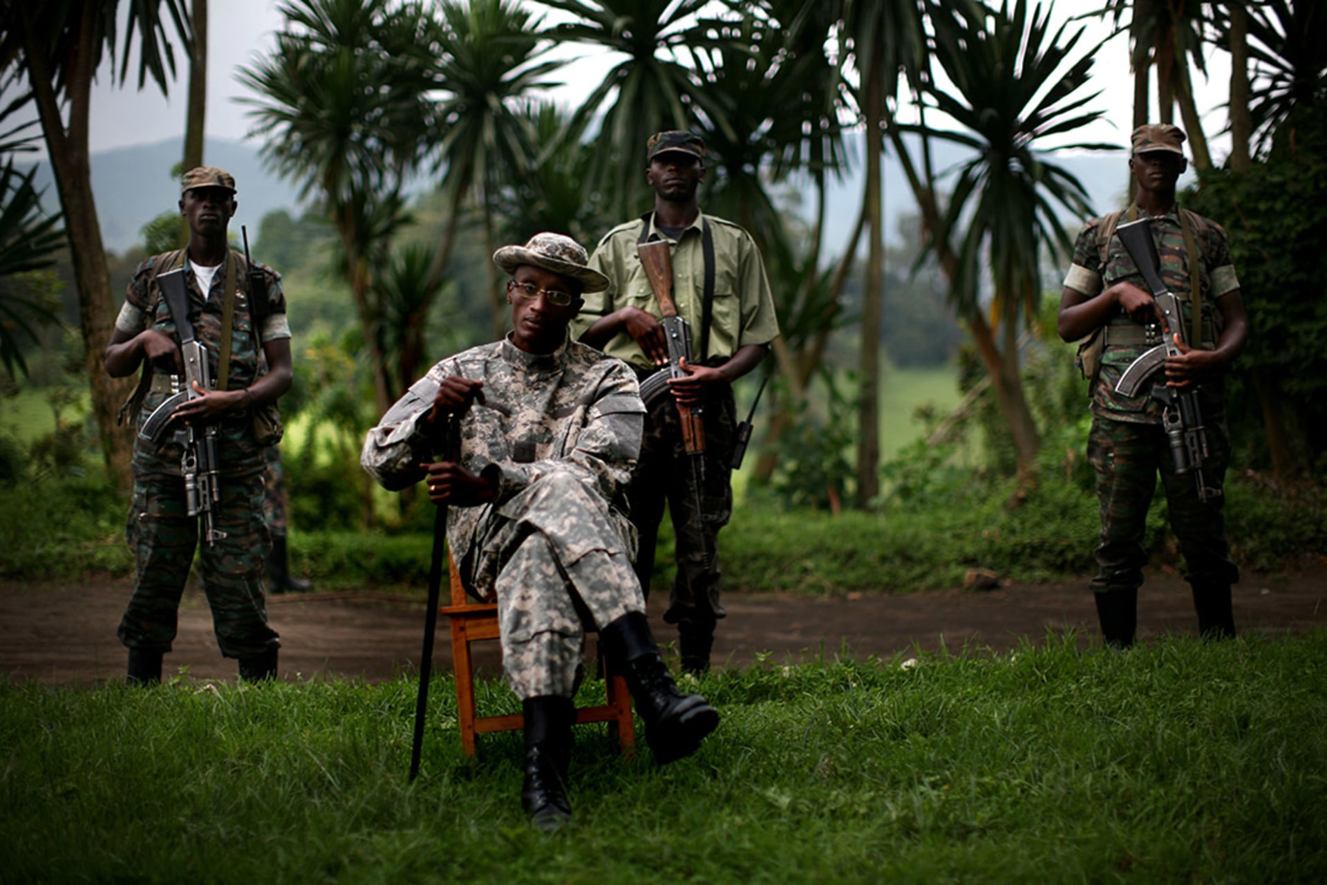 Rebel leader Laurent Nkunda poses for a portrait at his headquarters in November 2008. Uriel Sinai/Getty Images