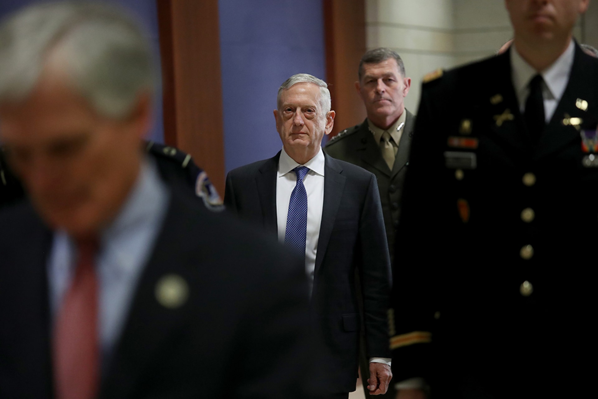 U.S. Secretary of Defense Jim Mattis arrives for a briefing to Congress in December 2018. Win McNamee/Getty Images