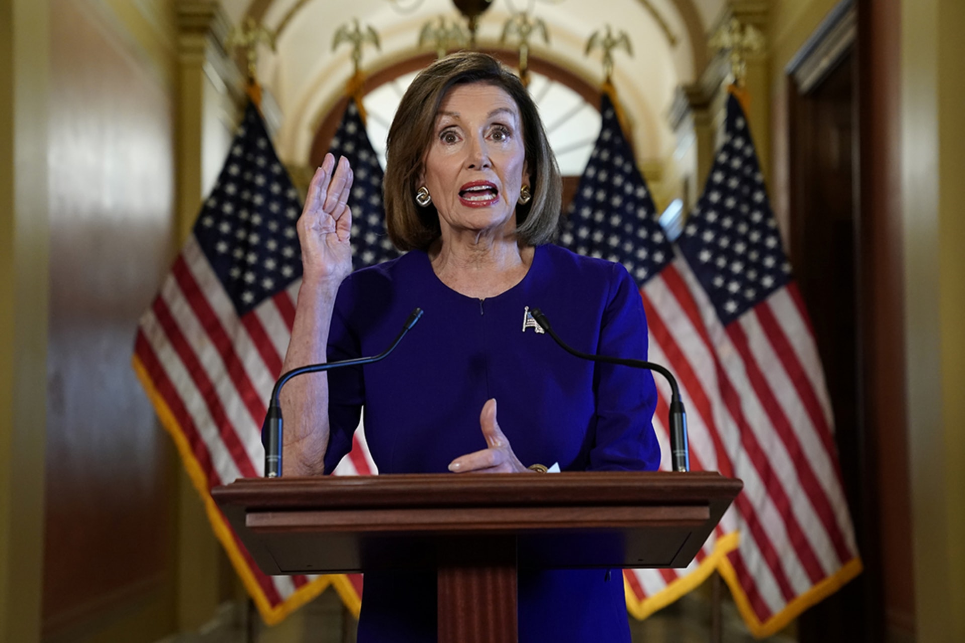 Speaker of the U.S. House of Representatives Nancy Pelosi announces an inquiry into impeachment. Kevin Lamarque/Reuters