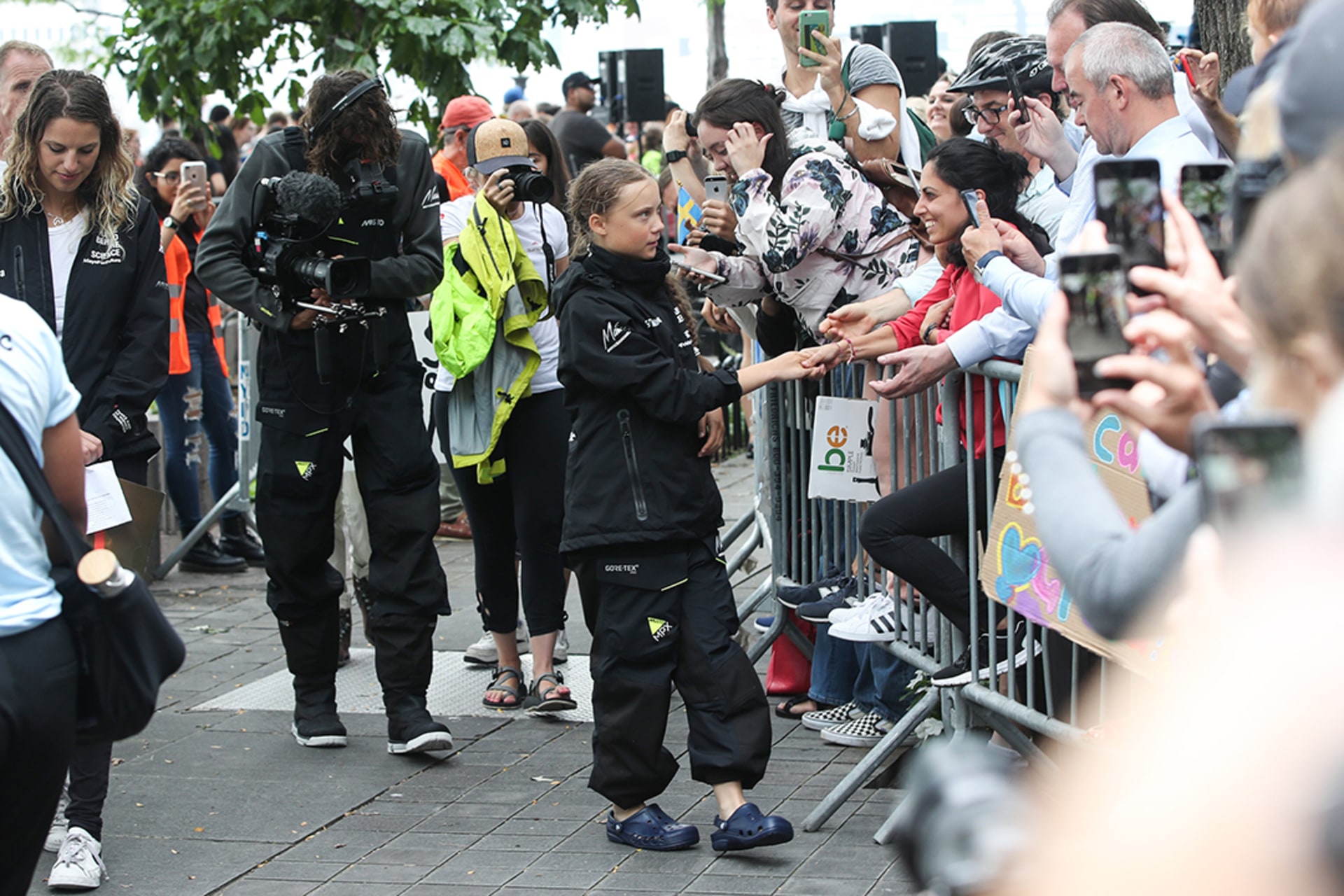 Swedish climate activist Greta Thunberg arrives in New York for the summit after a fifteen-day journey on a zero-carbon yacht. Atilgan Ozdil/Anadolu Agency via Getty Images