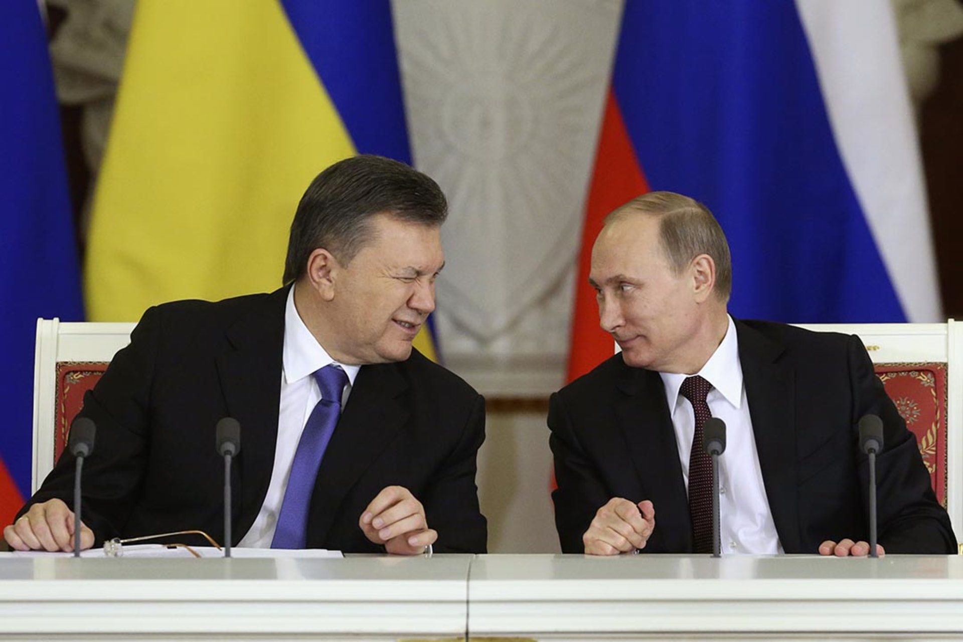 President Viktor Yanukovich and Russian President Vladimir Putin during a meeting in Moscow.
