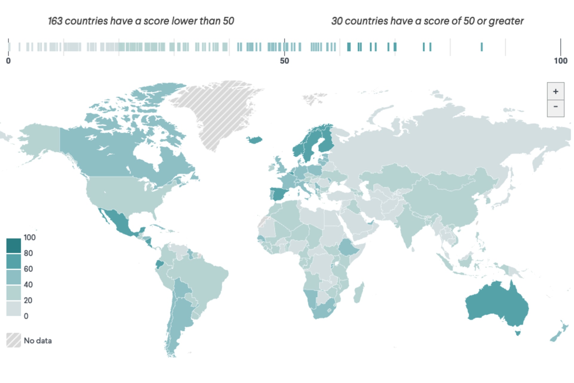map tracking women in leadership around the world