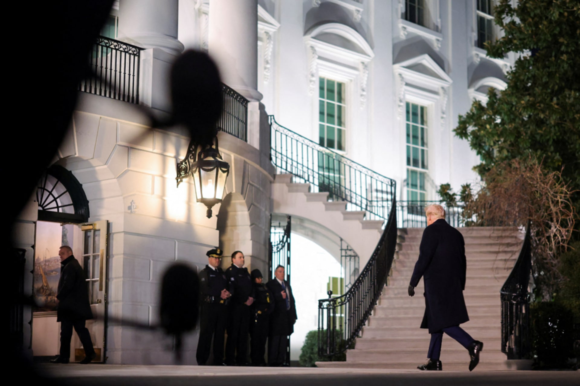 Trump Enters White House
