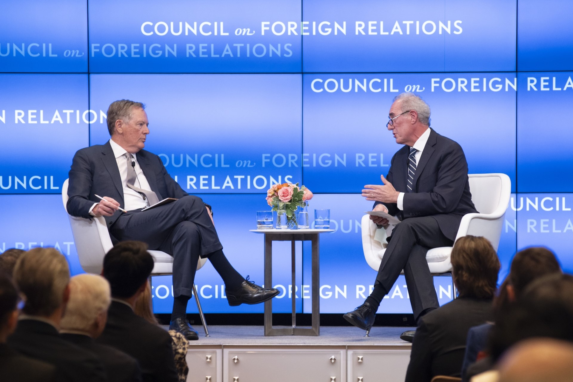 <p><span class="TextRun Highlight SCXW128980801 BCX0" lang="EN-US" xml:lang="EN-US" data-contrast="none"><span class="NormalTextRun SCXW128980801 BCX0">Former U.S. Trade Representative Robert</span><span class="NormalTextRun SCXW128980801 BCX0"> E.</span><span class="NormalTextRun SCXW128980801 BCX0"> Lighthizer and CFR President Michael Froman discuss Lighthizer’s firsthand perspective on the Trump administration’s trade agenda and its impact on U.S. trade policy</span><span class="NormalTextRun SCXW128980801 BCX0">.</span></span><span class="EOP SCXW128980801 BCX0" data-ccp-props="{"134245417":false,"134245418":false,"134245529":false,"201341983":0,"335559740":240}"> </span></p>
