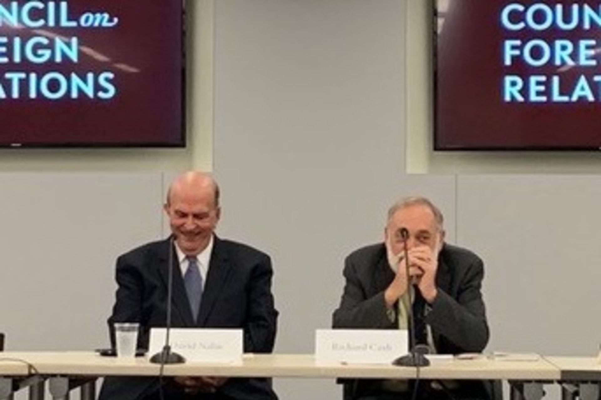 <p>Dr. David Nalin (right) and Dr. Richard Cash (left)</p>