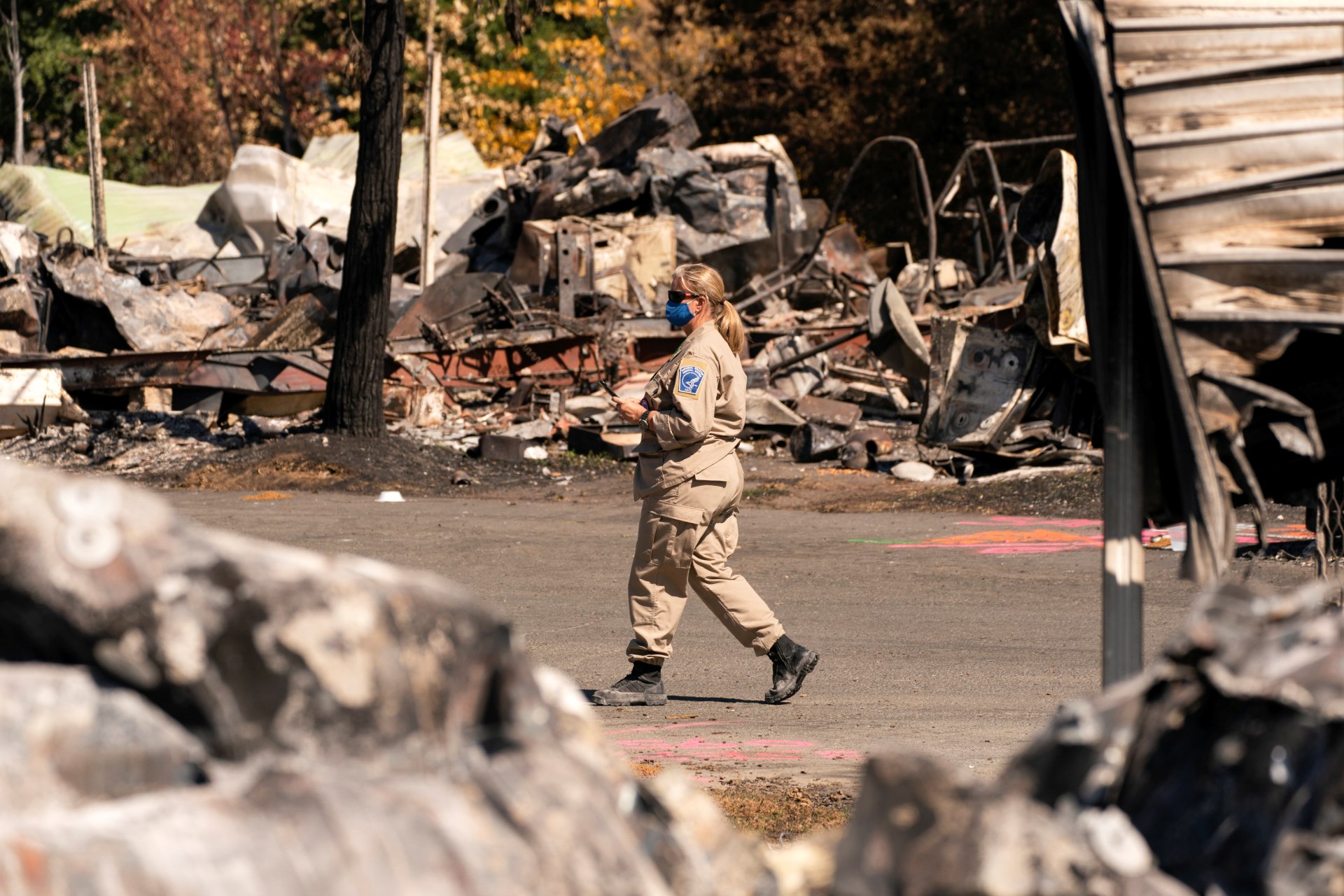 Destruction after wildfires in Oregon