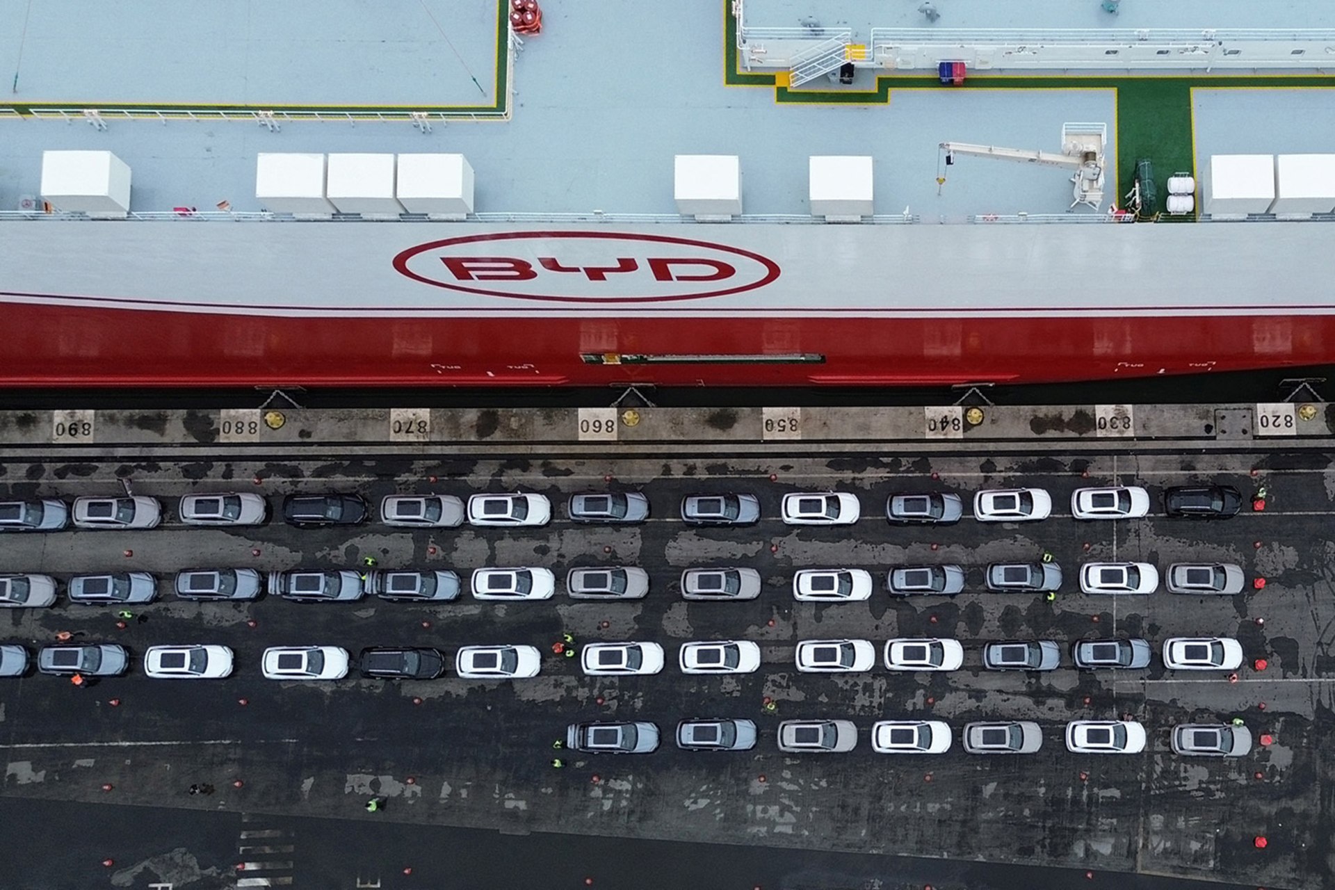 A BYD vessel docks at the Itajai port in Santa Catarina, Brazil.