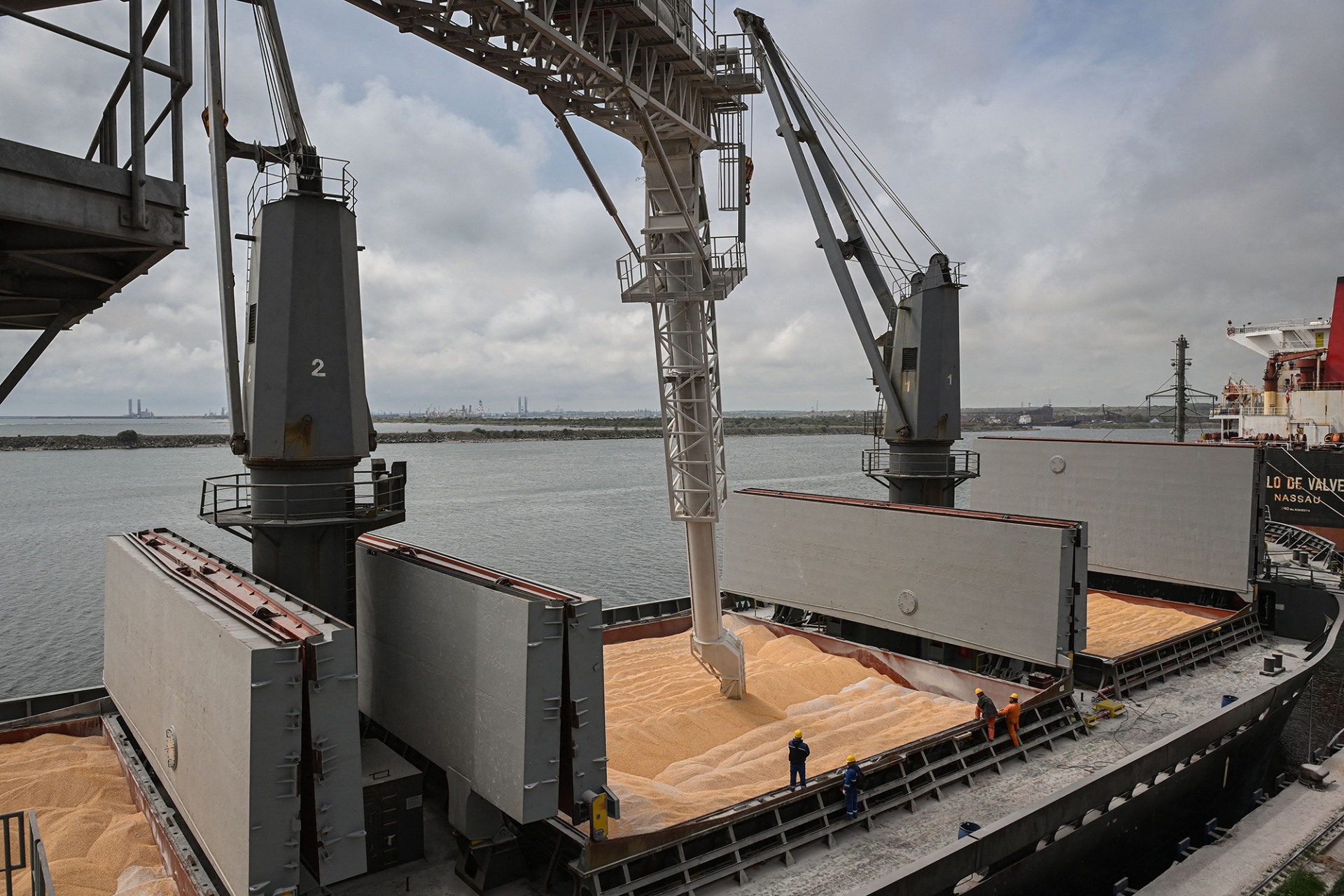 <p>CONSTANTA, ROMANIA: An influx of Ukrainian grain has pushed the Romanian port of Constanta to record import levels. <span class="immersive-image__figcaption-credit">Daniel Mihailesu/AFP/Getty Images</span></p>

