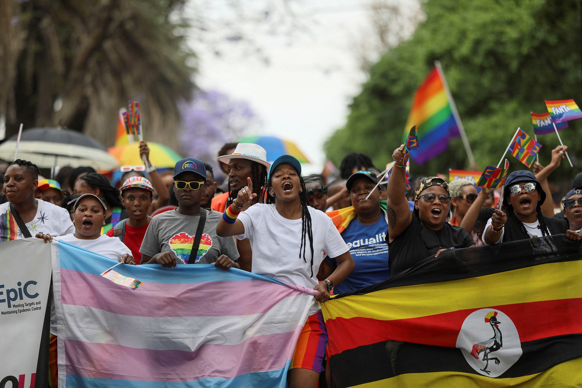 <p>JOHANNESBURG: People march in celebration of LGBTQ+ rights at the city’s annual Pride Parade, on October 28, 2023.</p>
