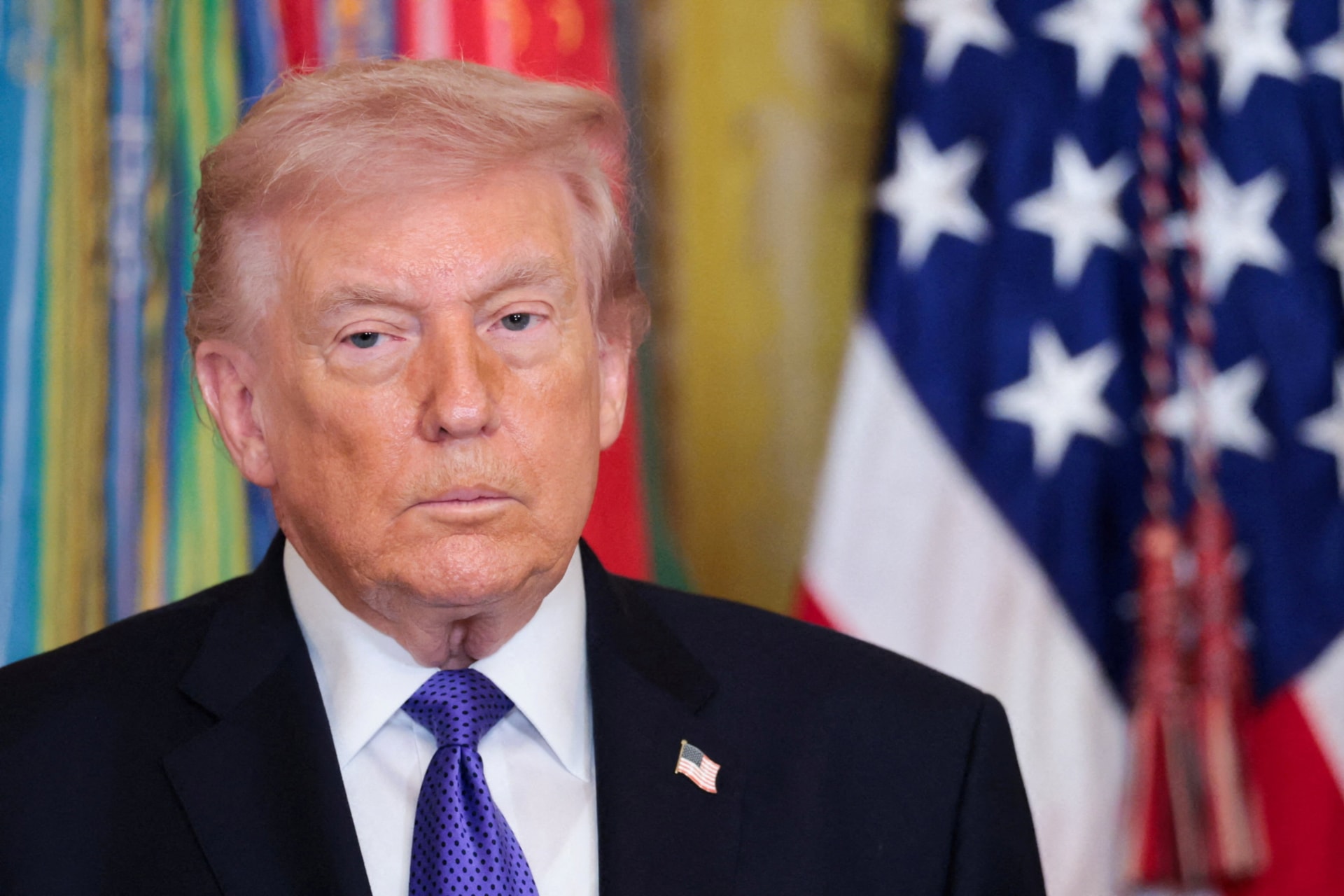 U.S. President Donald Trump attends a Medal of Honor ceremony at the White House in Washington, D.C., on March 2, 2026.