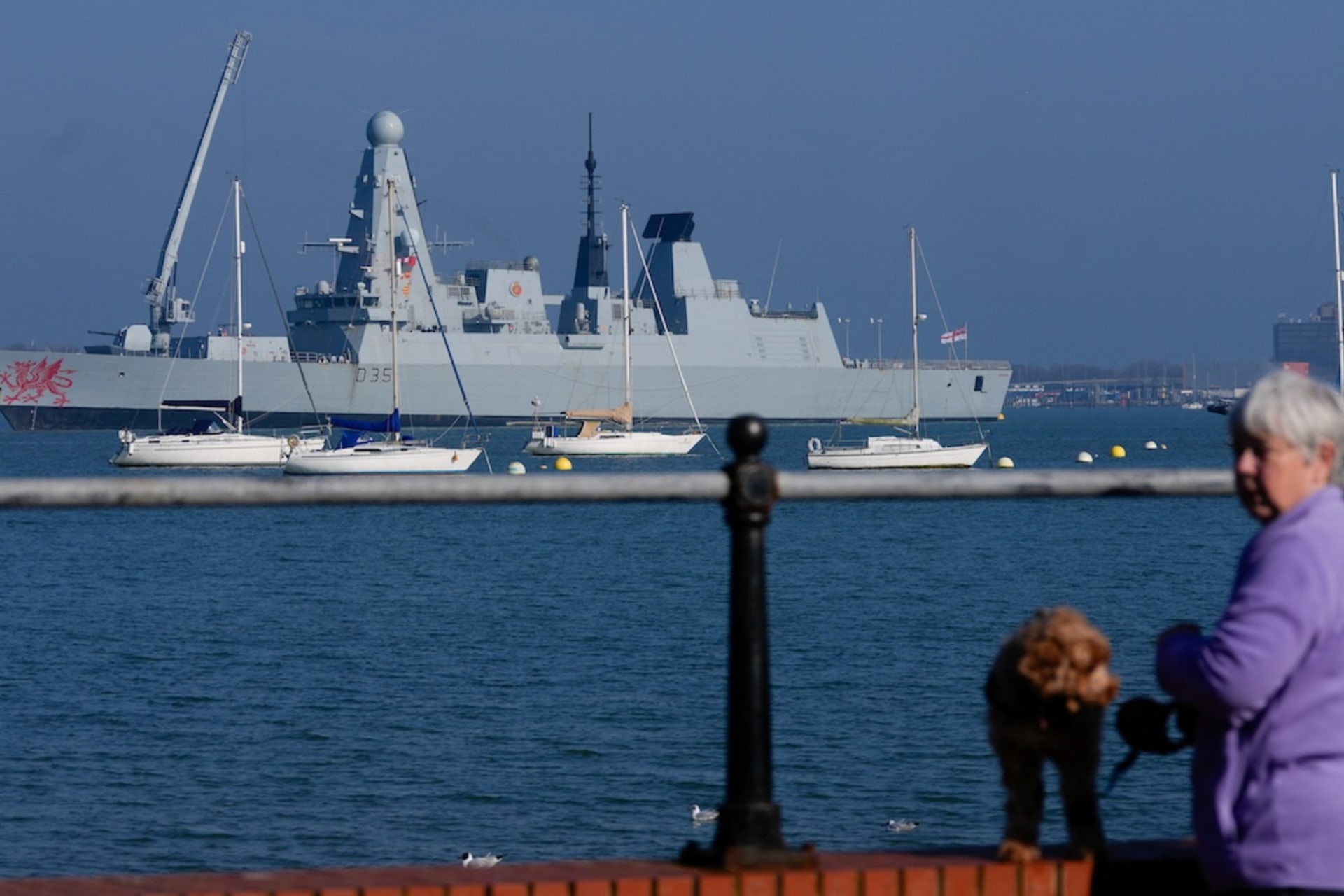 <p>The HMS Dragon during ammunitioning operations at Upper Harbour Ammunitioning Facility (UHAF) in Portsmouth Harbour, after British Prime Minister Keir Starmer announced that Britain would deploy the naval vessel, along with helicopters equipped with counter-drone capabilities, to the eastern Mediterranean as the conflict in the Middle East intensifies, in Portsmouth, Britain, March 4, 2026.</p>
