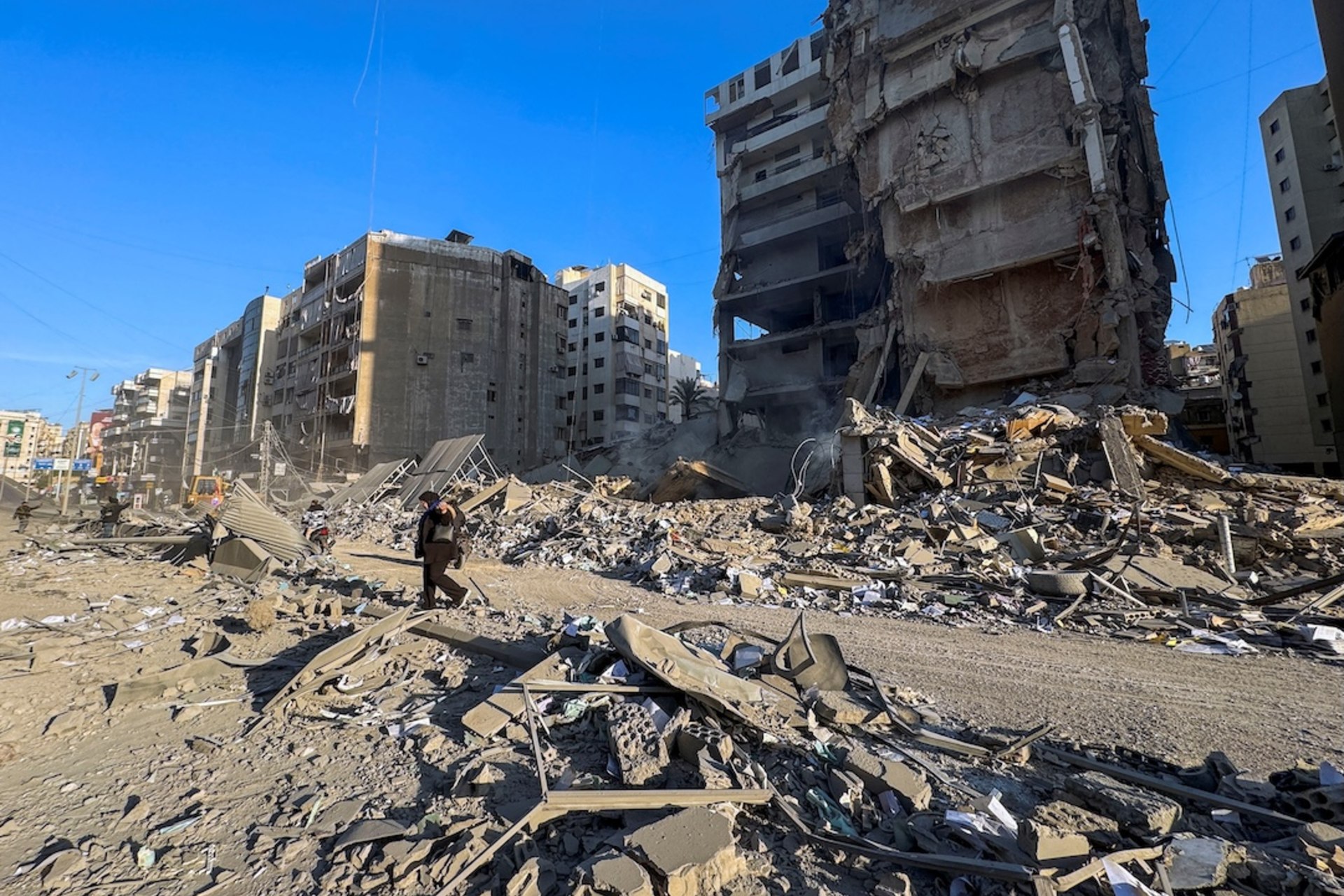 <p>A view of a damaged building after an Israeli strike, following renewed hostilities between Hezbollah and Israel amid the U.S.-Israeli conflict with Iran, in Beirut, Lebanon, March 6, 2026.</p>
