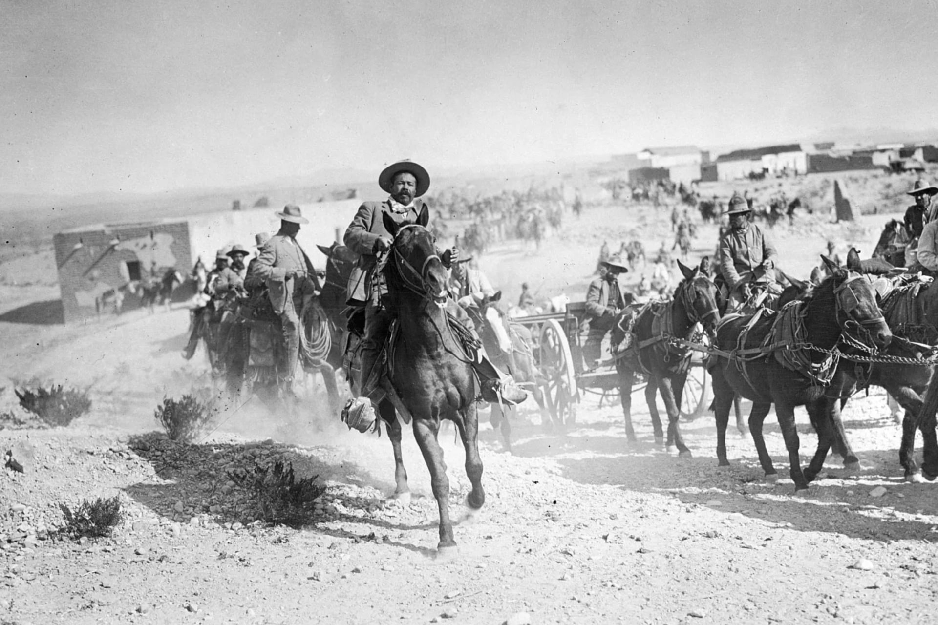 <p>Pancho Villa in Ojinaga, Mexico, January, 1914, photographed by John Davidson Wheelan.</p>