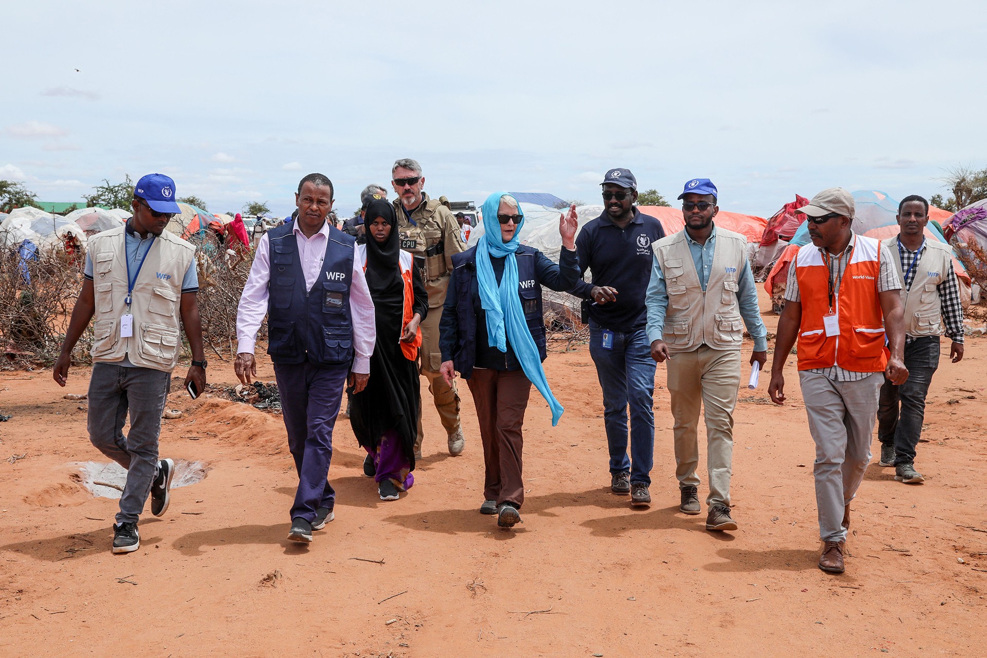 <p>World Food Program Executive Director Cindy McCain visits a displacement camp in Dolow, Somalia, May 1, 2023.</p>
