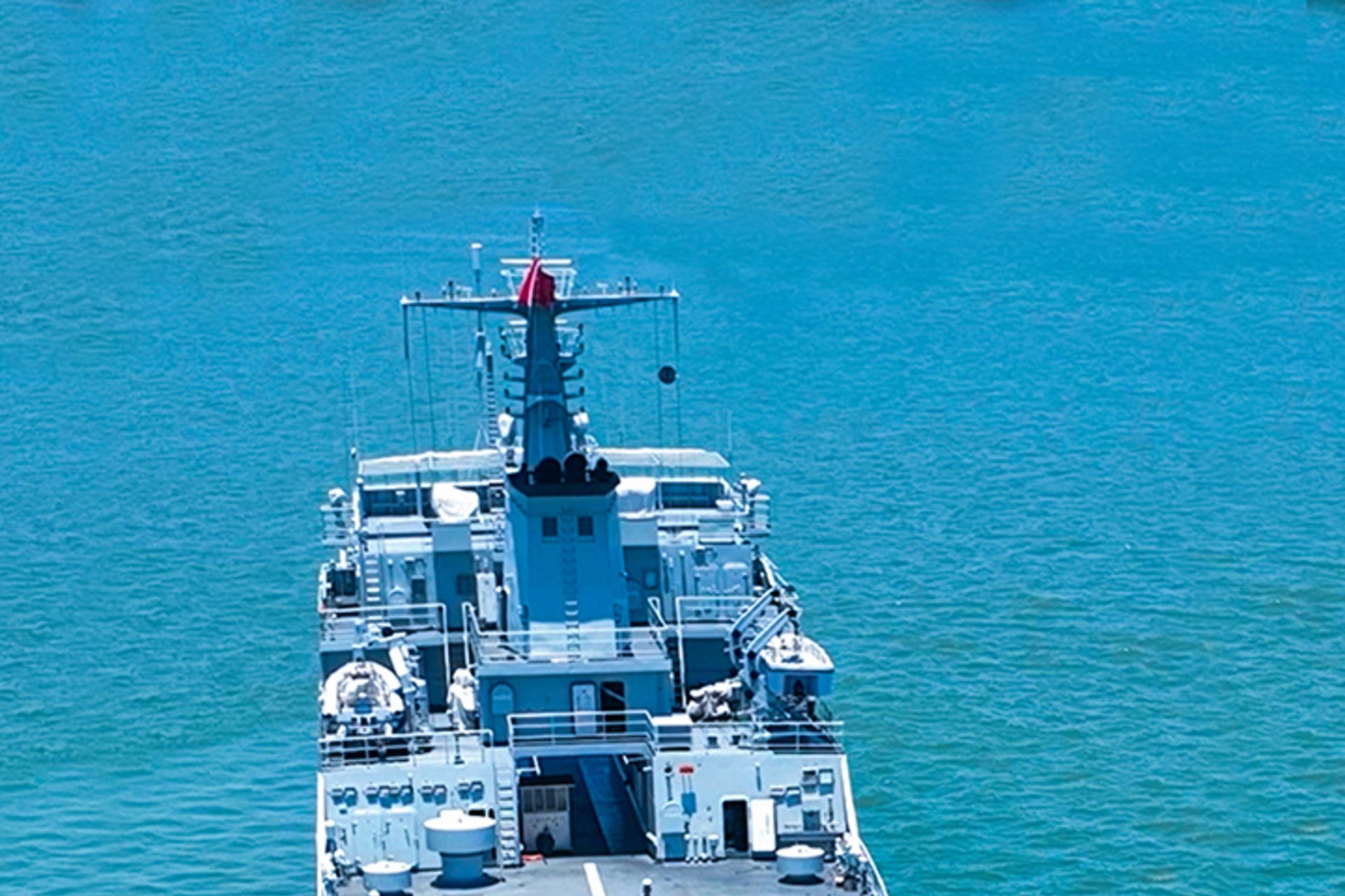 A Chinese military ship.